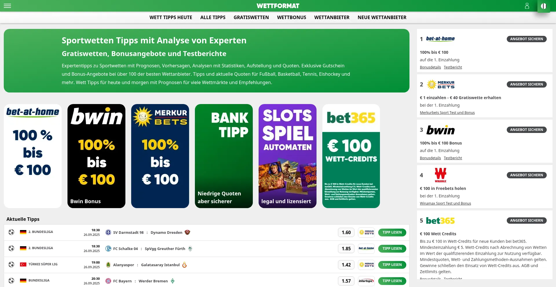 Wettformat.com Screenshot