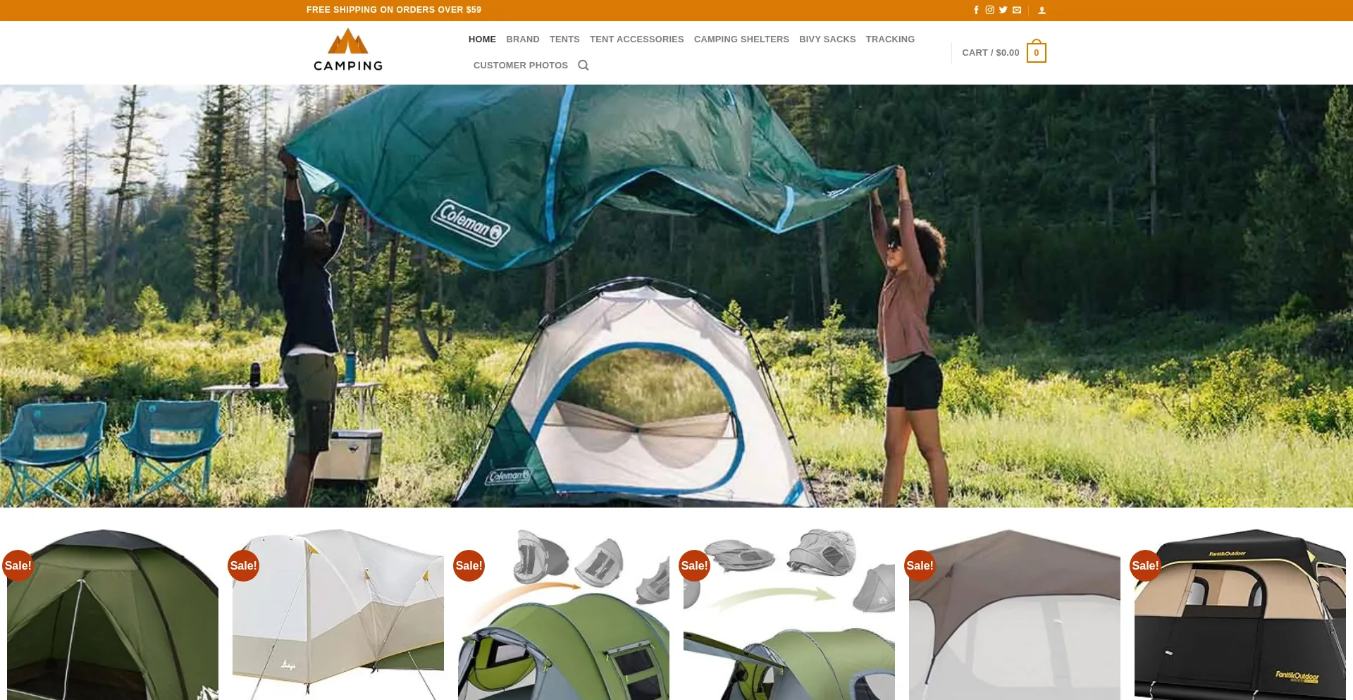 Website screenshot of Whatcampingtent.com