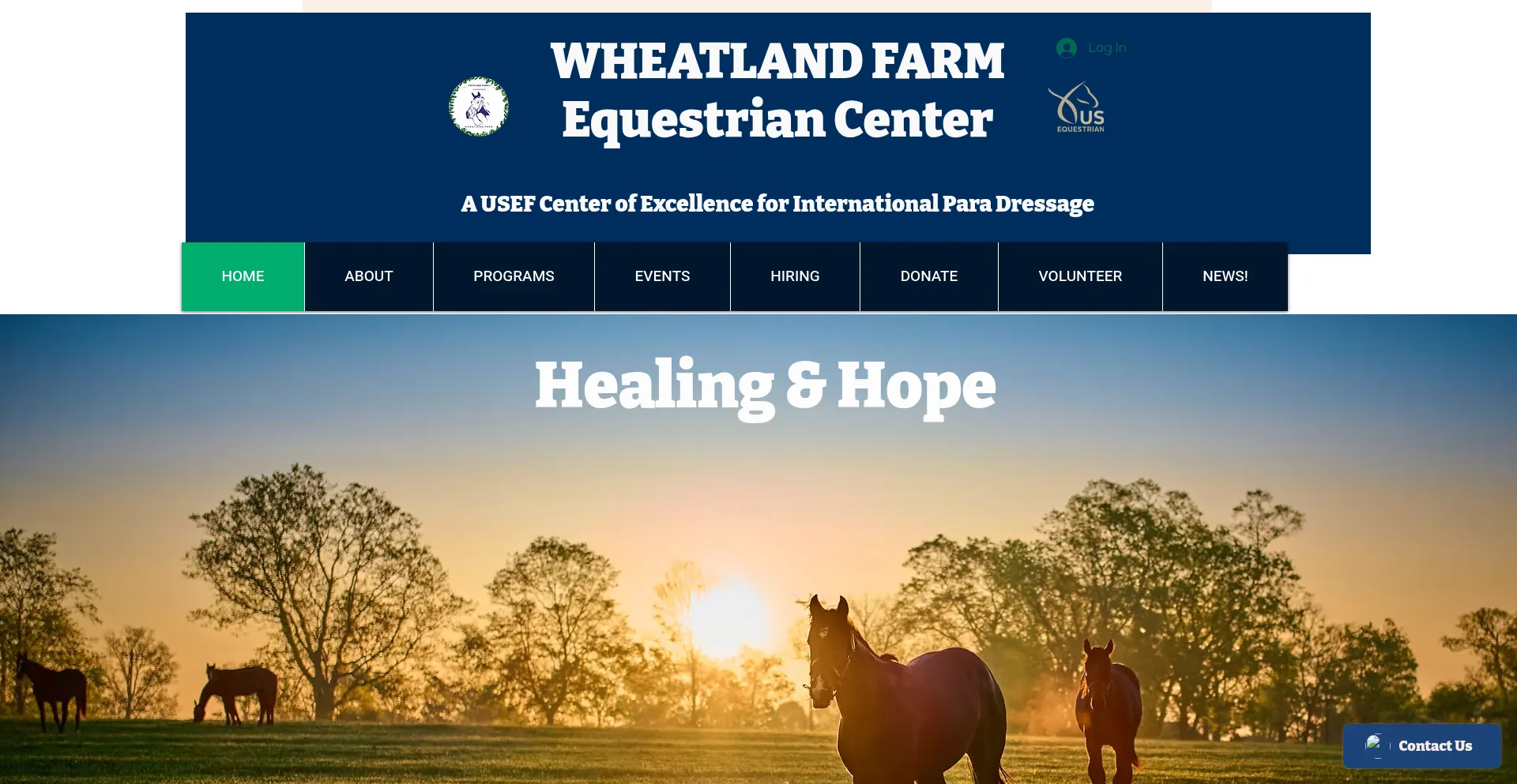 Website screenshot of Wheatlandfarm.org
