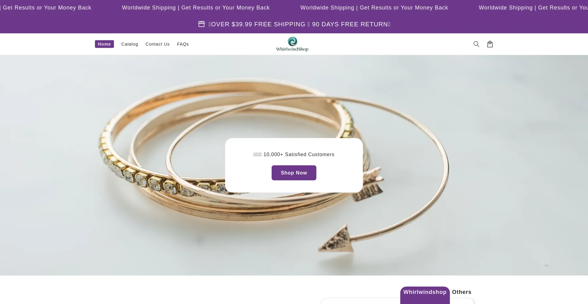 Website screenshot of Whirlwindshop.com