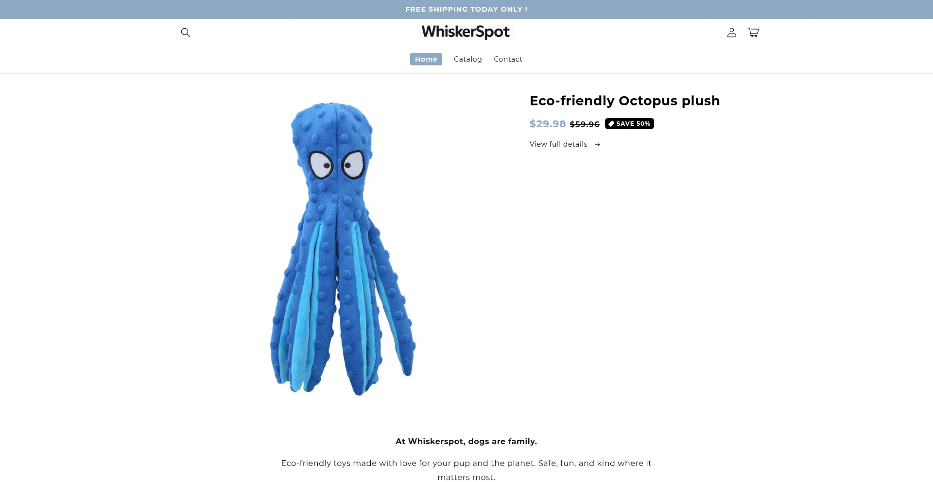 Website screenshot of Whiskerspot.com