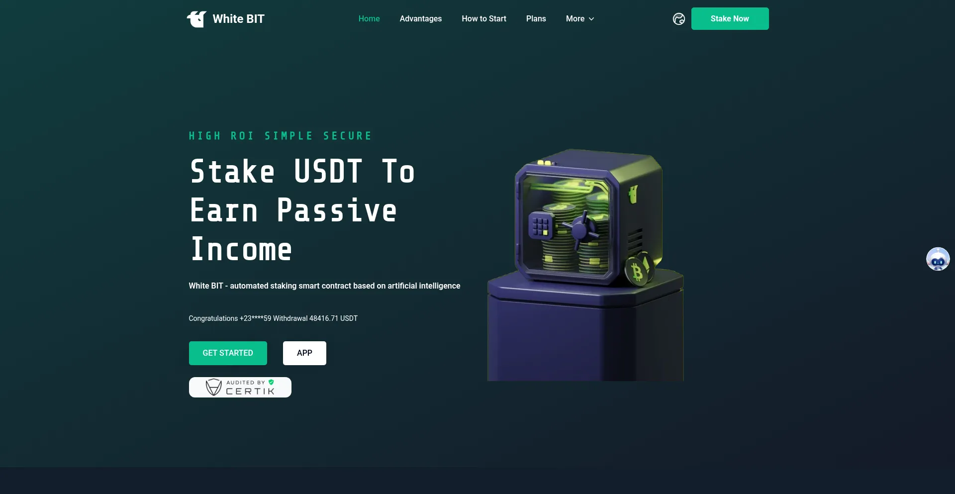 Website screenshot of Whitebit.vip