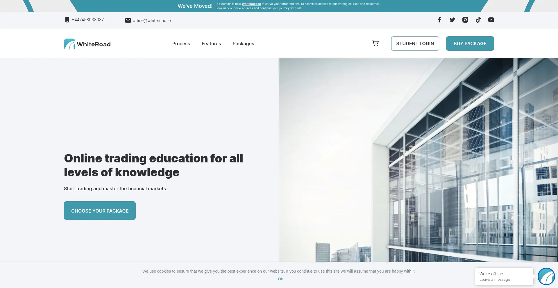 Website screenshot of Whiteroad.io