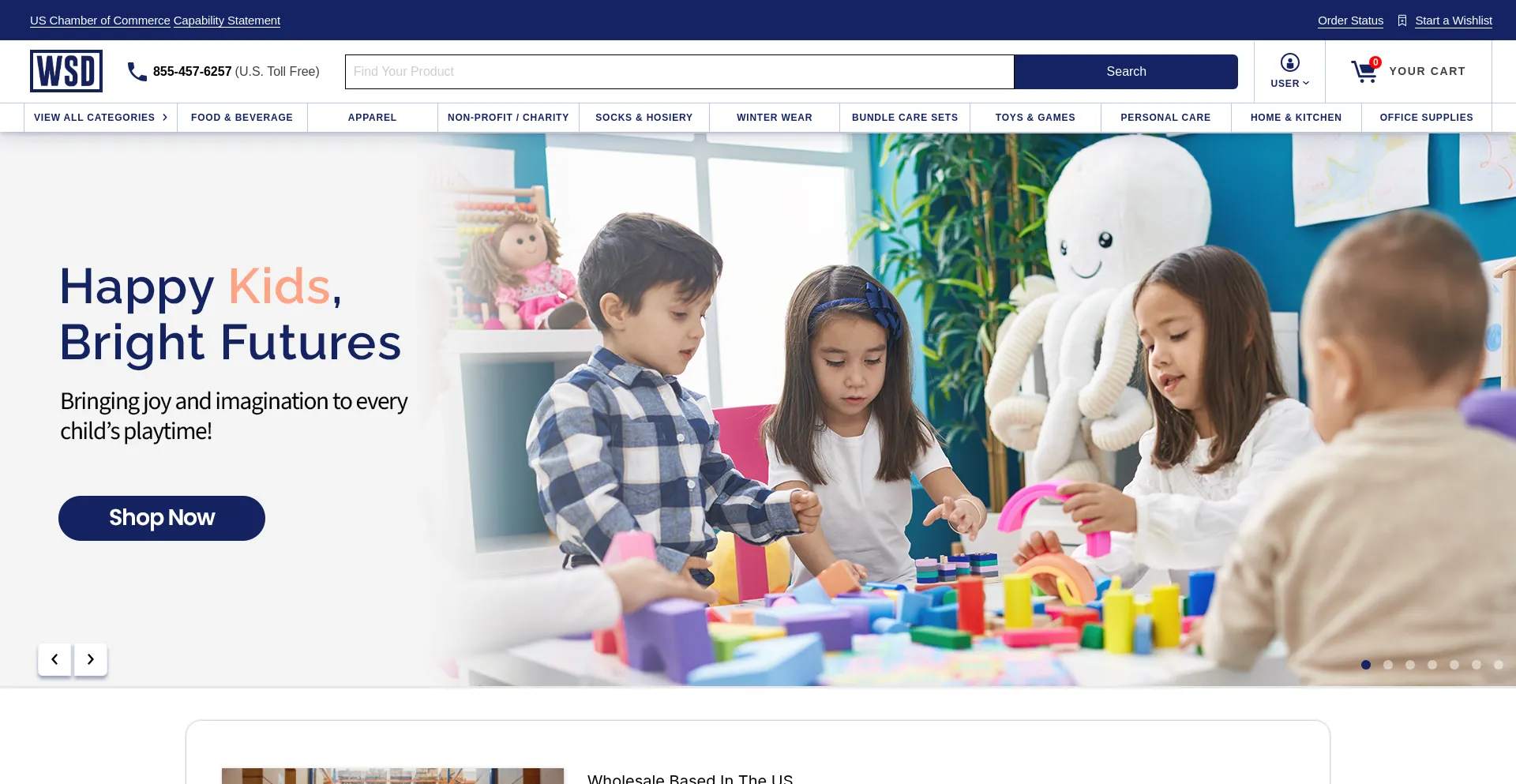 Website screenshot of Wholesalesockdeals.com