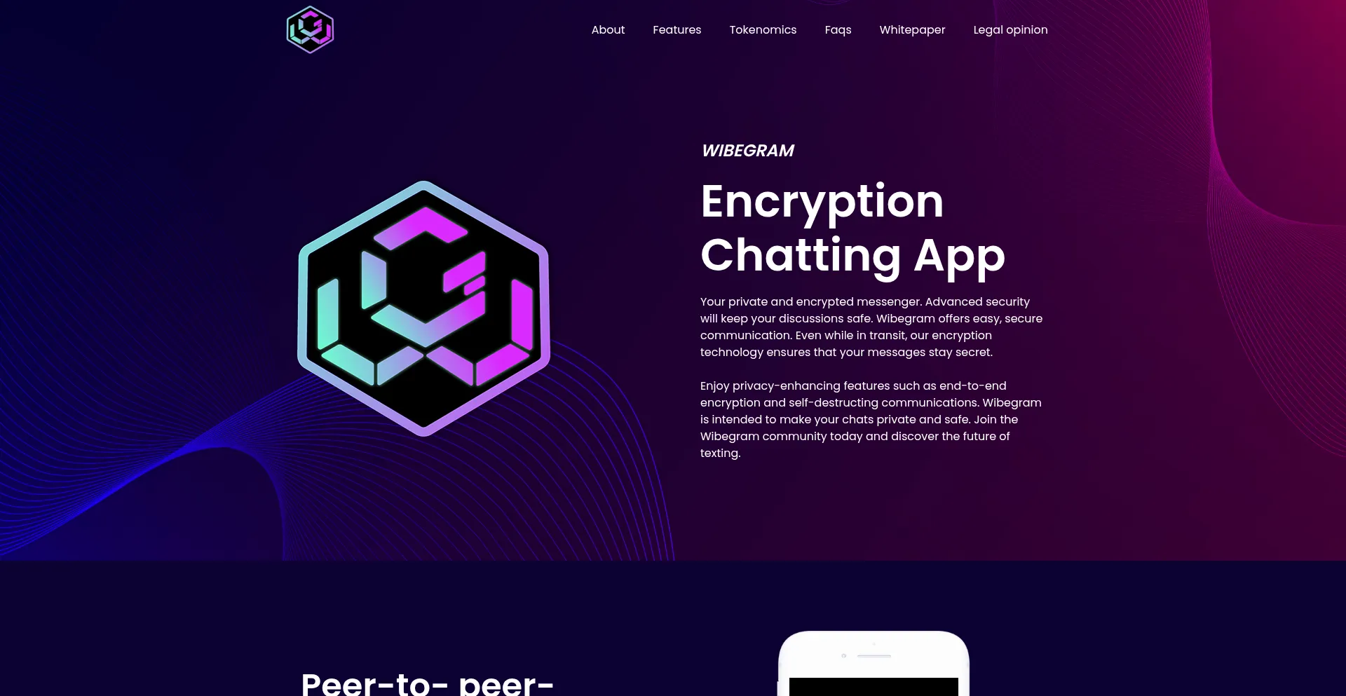 Website screenshot of Wibegram.com