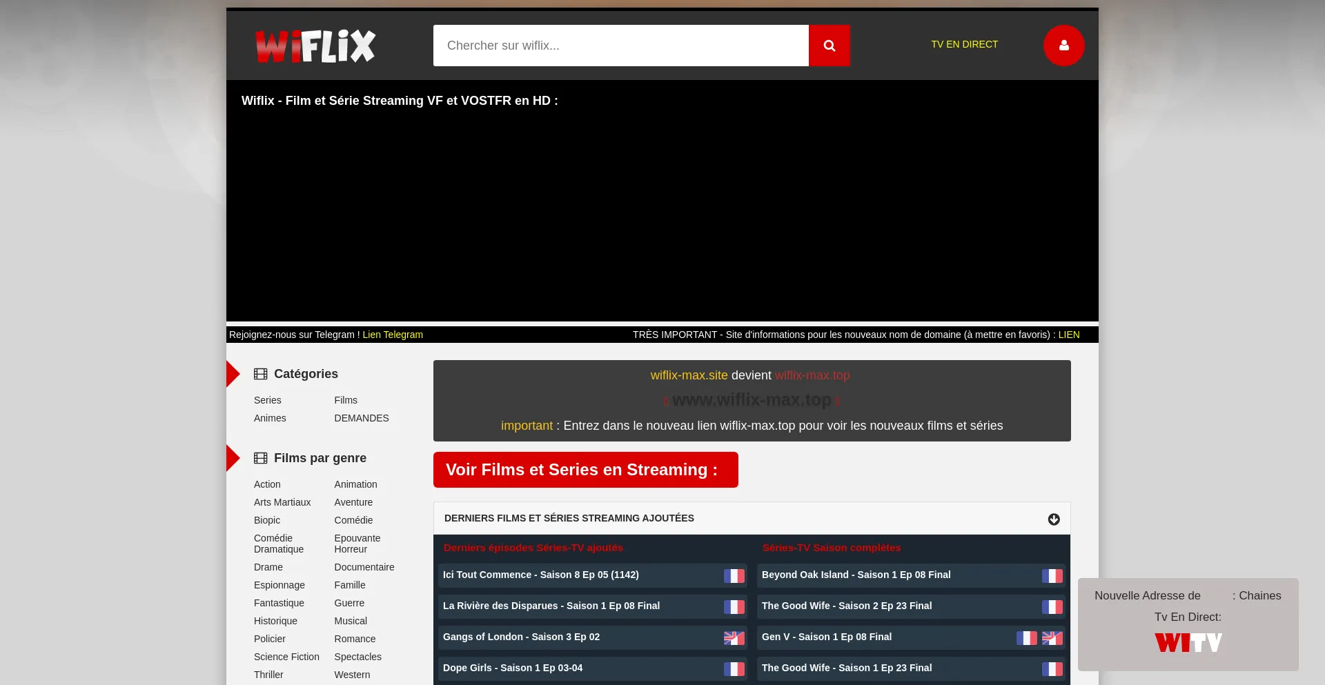 Website screenshot of Wiflix-max.top