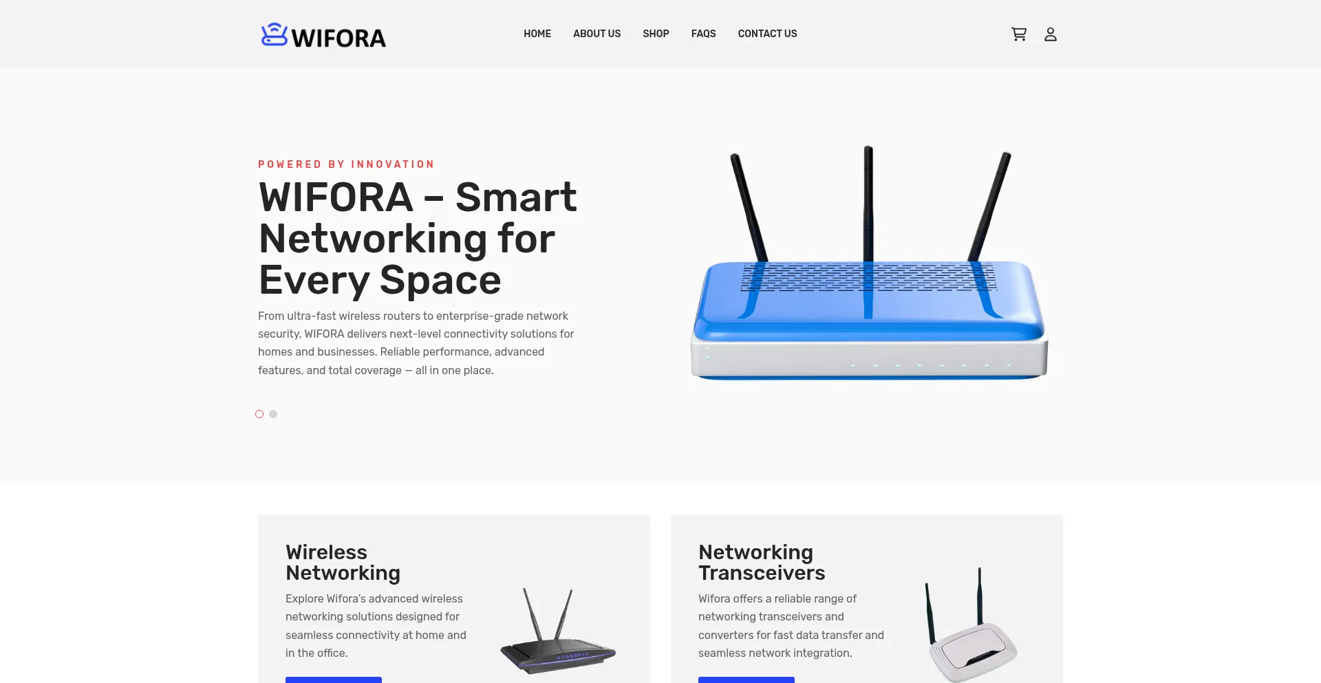 Website screenshot of Wifora.com