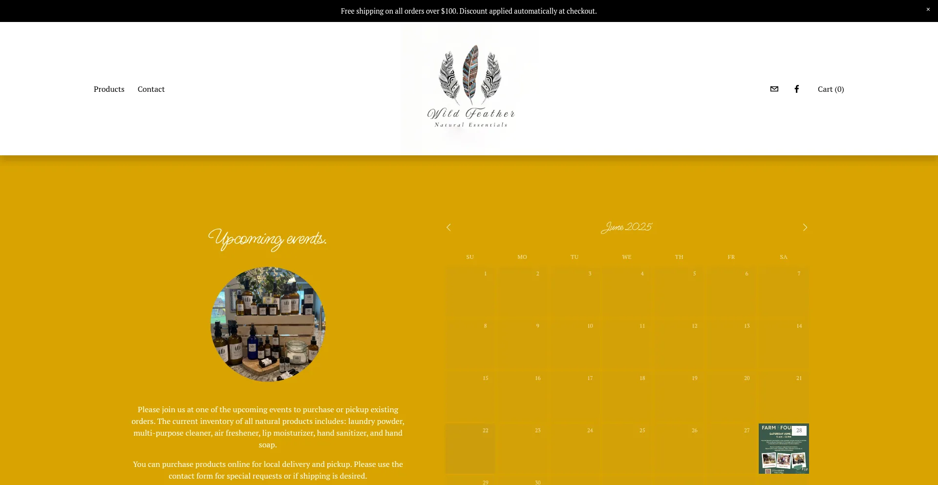 Website screenshot of Wildfeathernaturalessentials.com