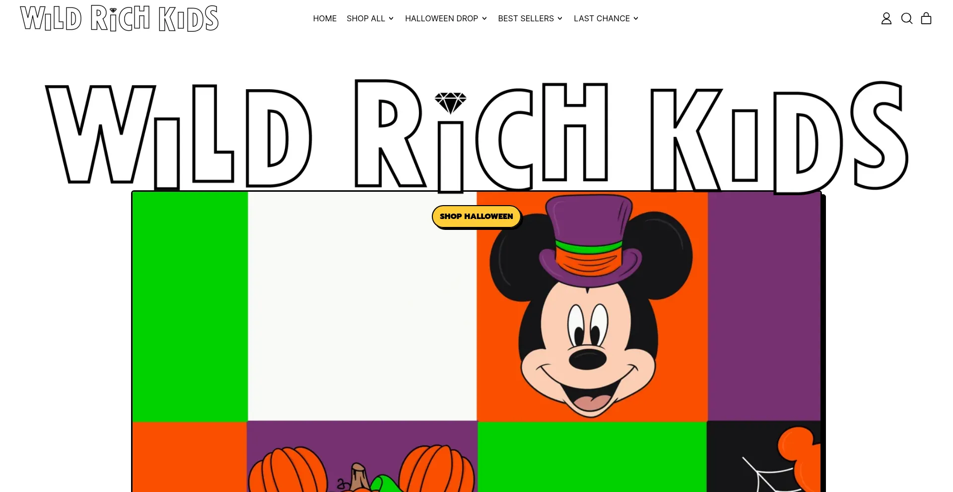 Website screenshot of Wildrichkids.com