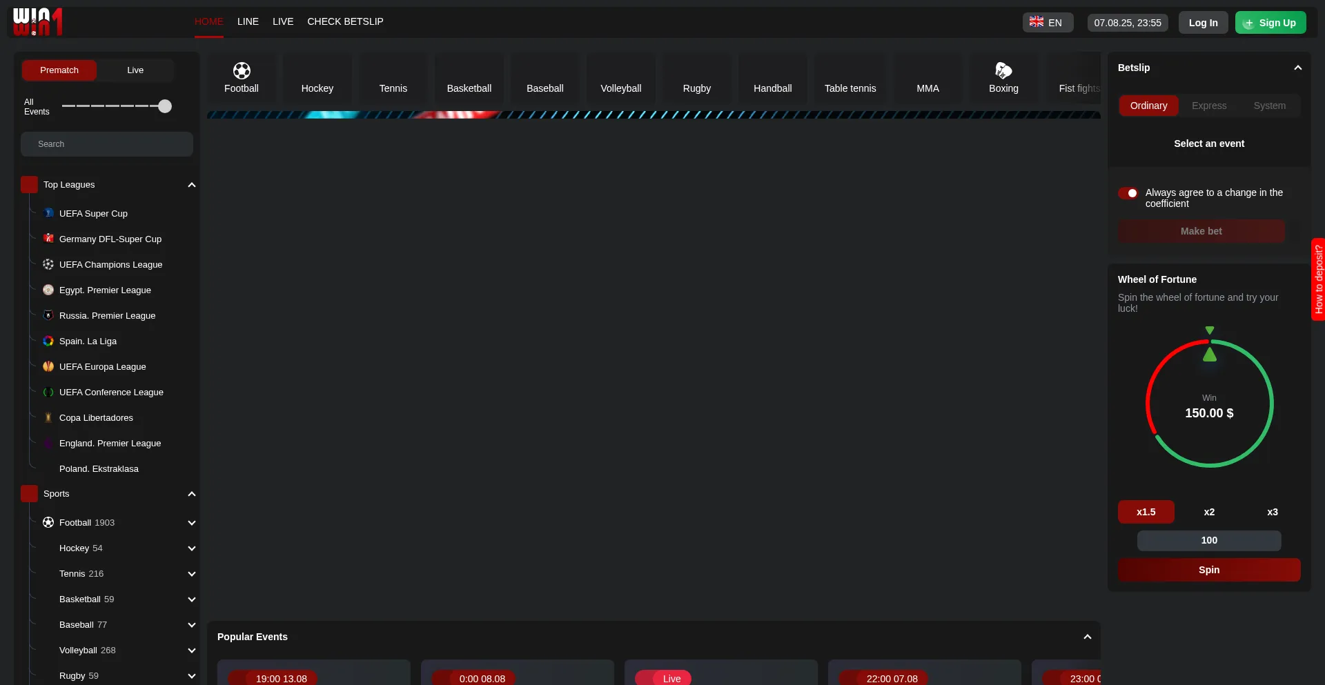 Website screenshot of Win-1.win
