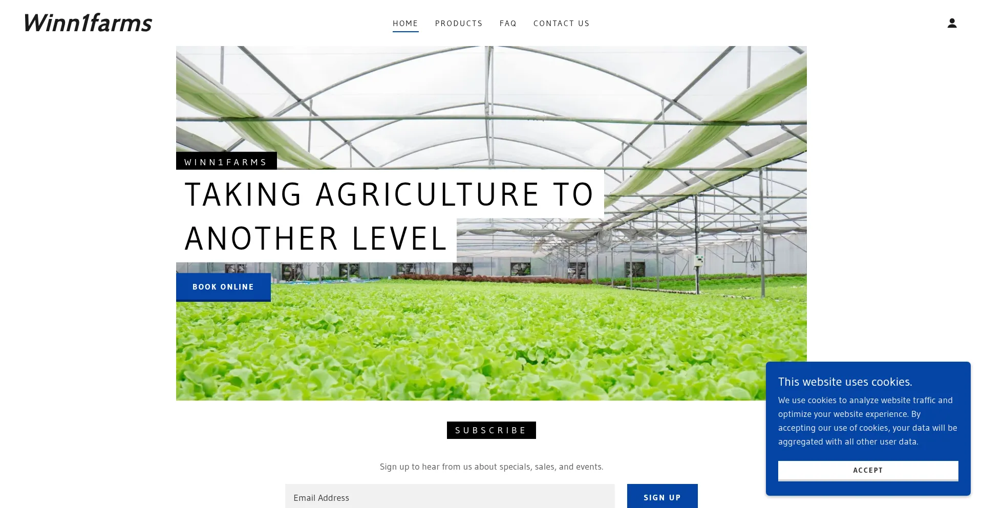 Website screenshot of Winn1farms.com