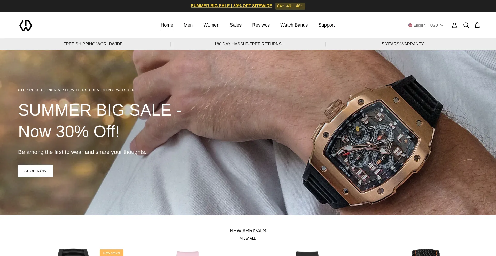 Website screenshot of Wishdoitwatches.com