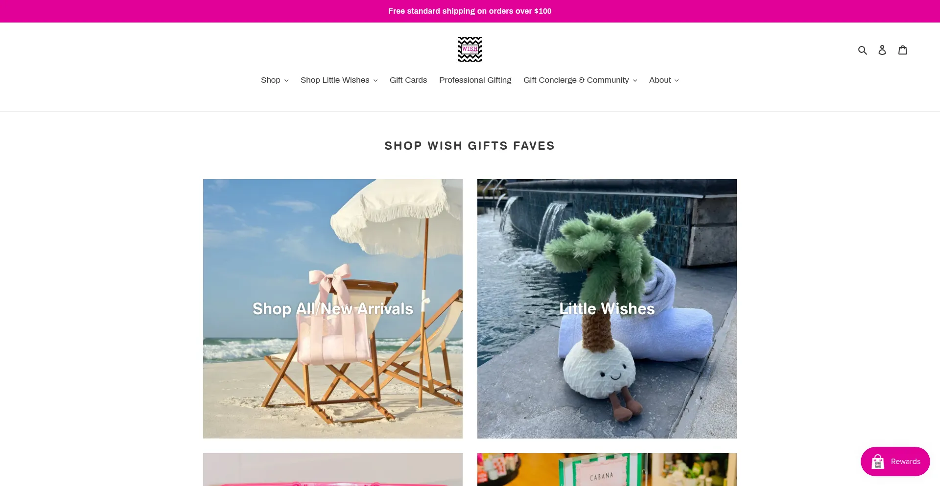 Website screenshot of Wishgiftsdenver.com