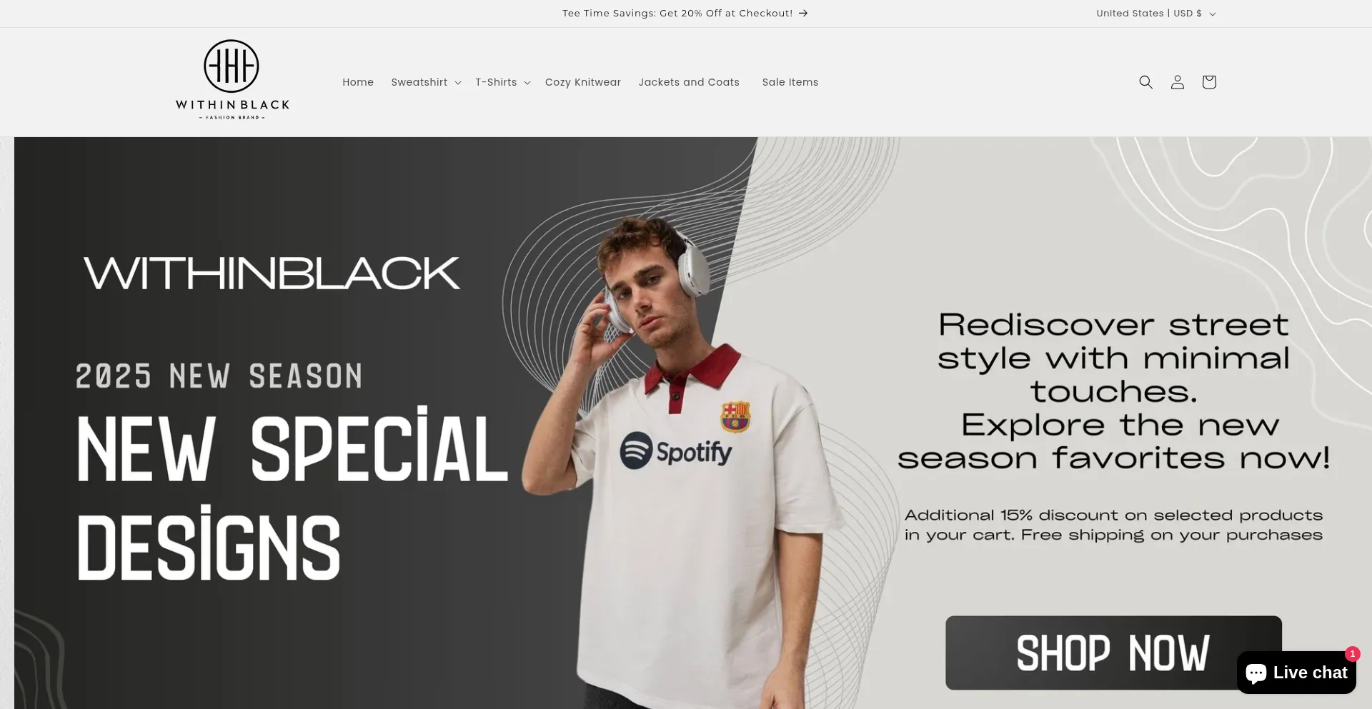 Website screenshot of Withinblack.com