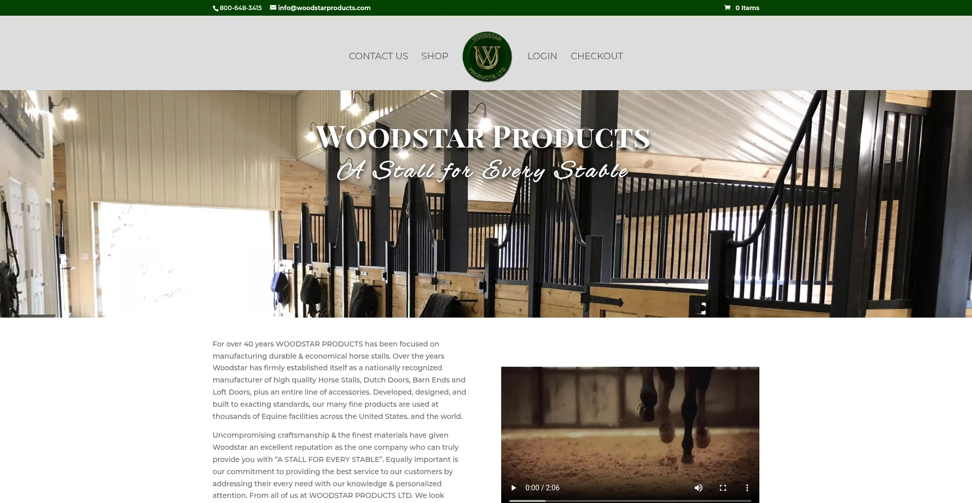 Website screenshot of Woodstarproducts.com