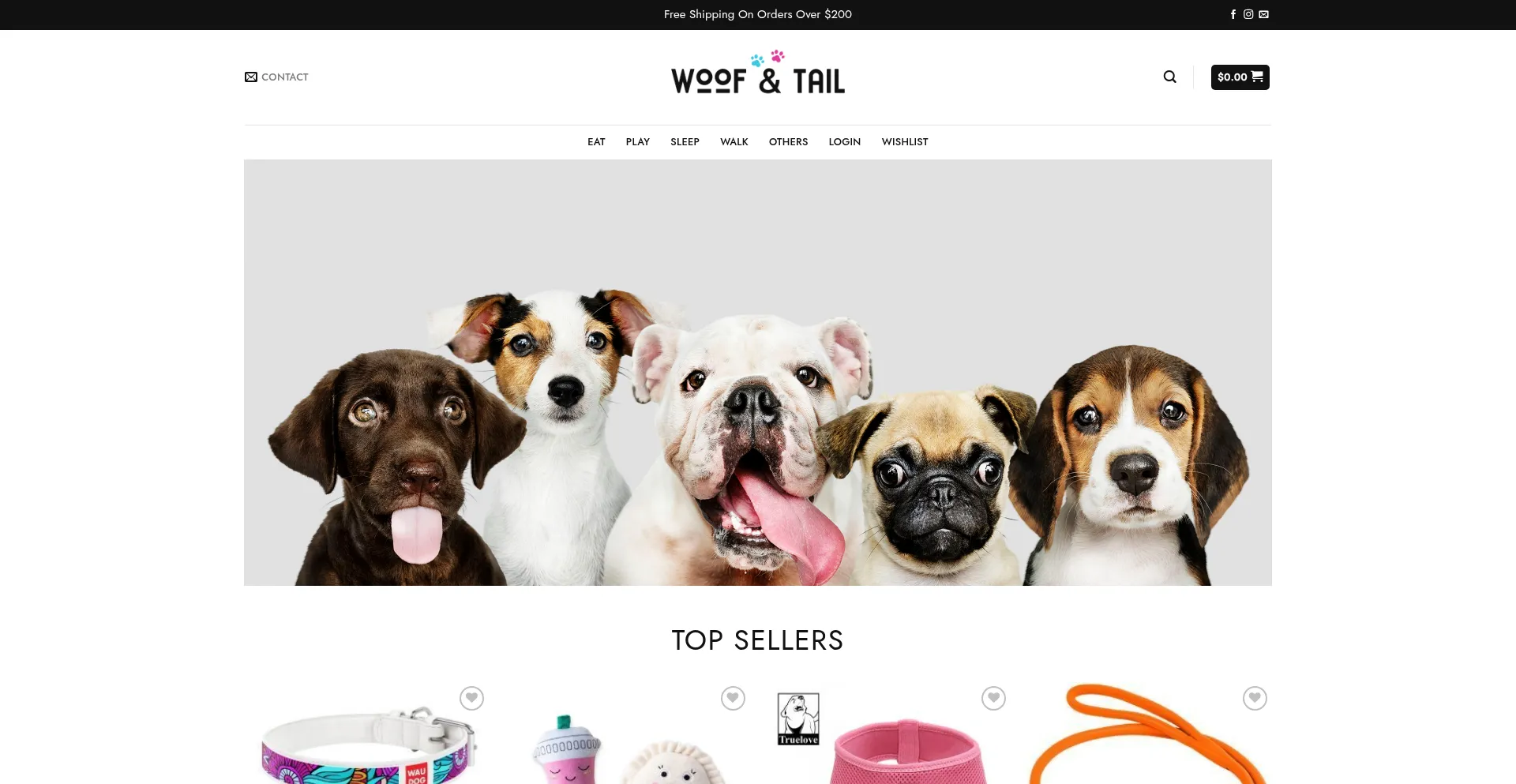 Website screenshot of Woofandtail.com.au