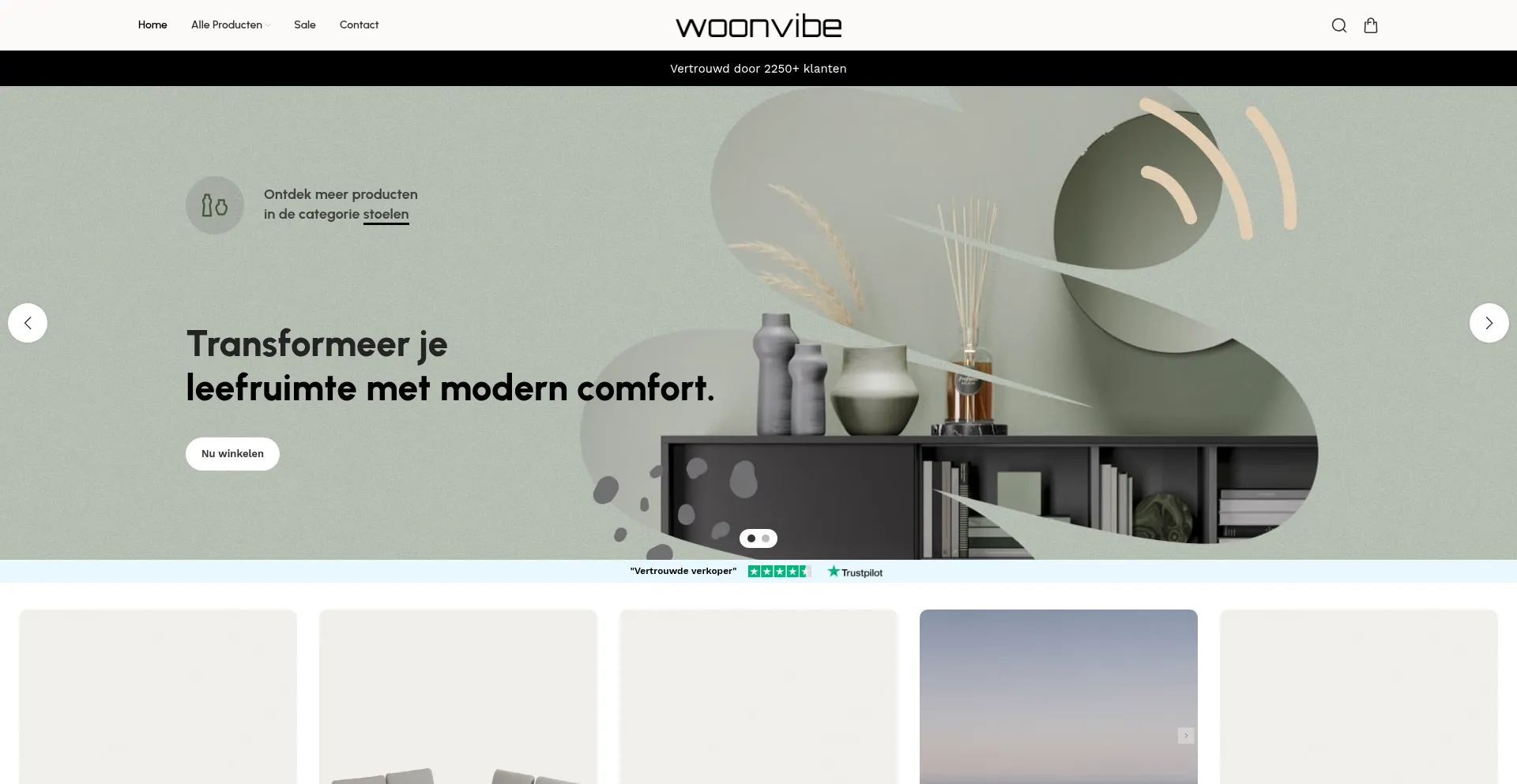 Website screenshot of Woonvibe.com