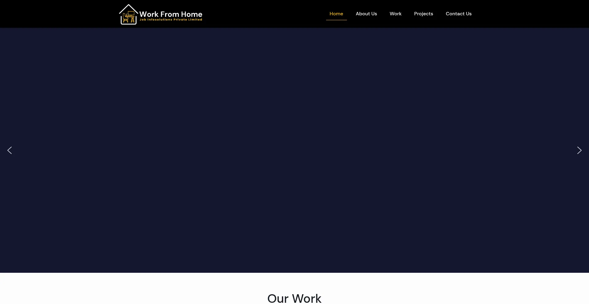 Website screenshot of Workfromhomejobinfosolutionsprivatelimited.com