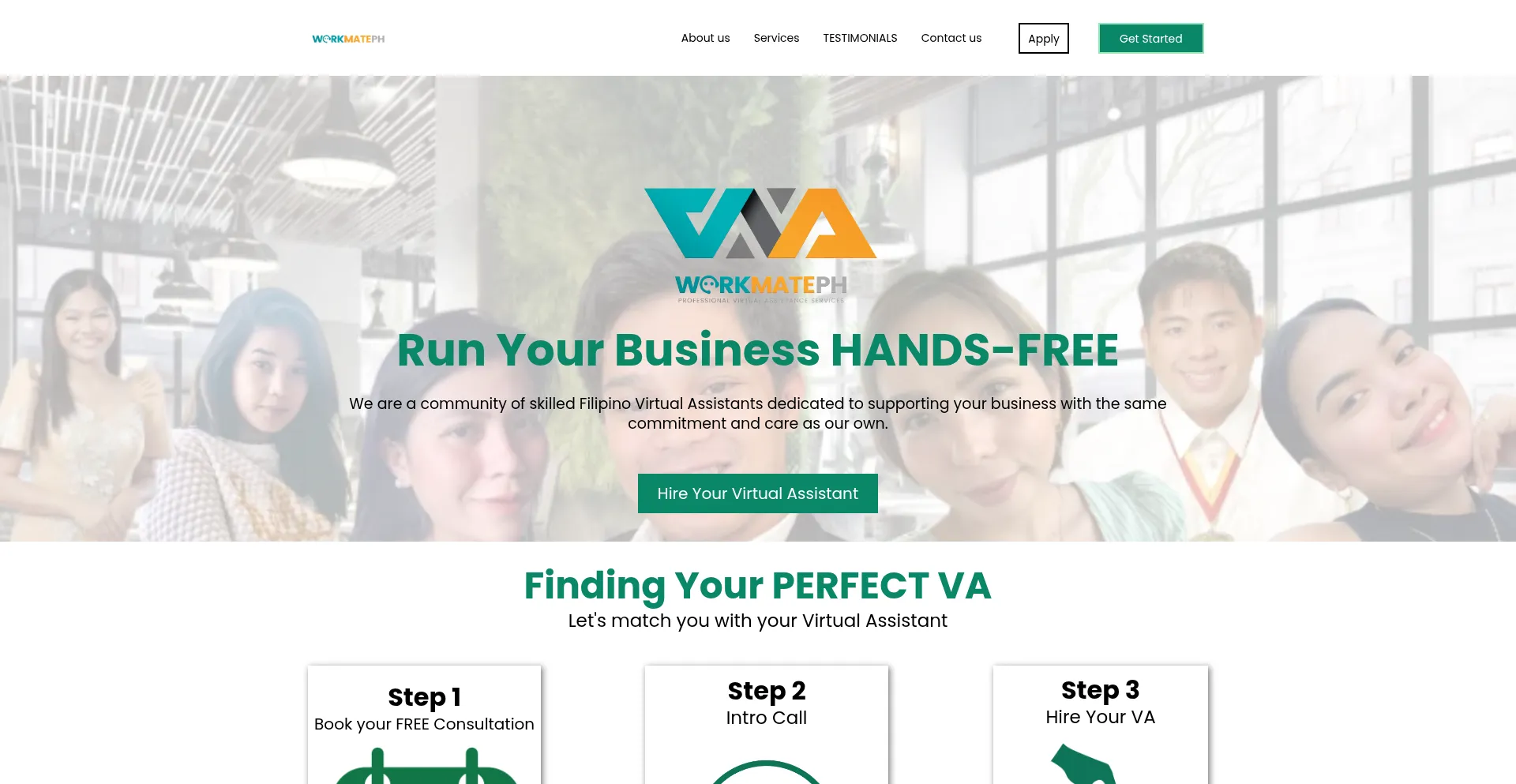 Website screenshot of Workmateph.com