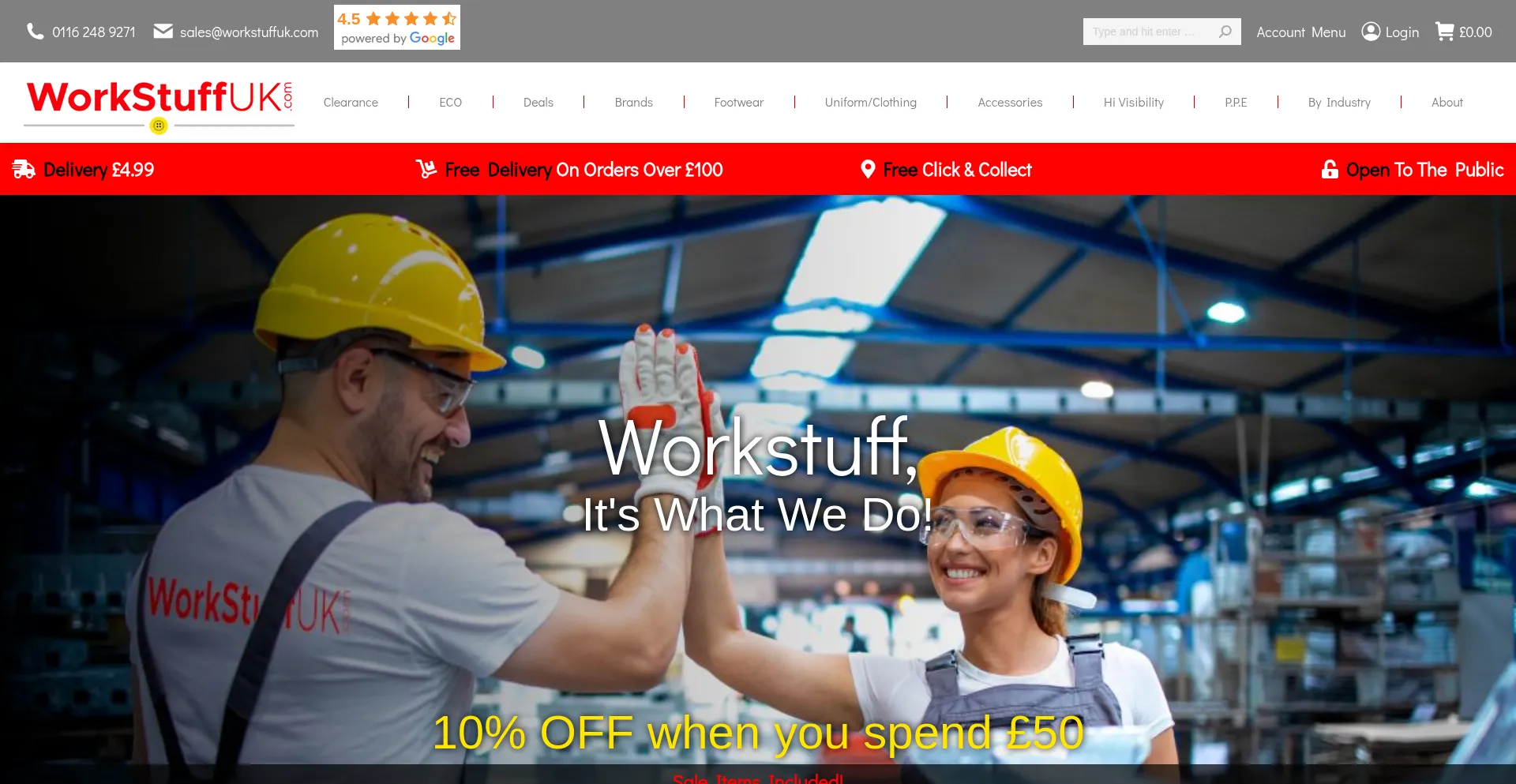 Website screenshot of Workstuffuk.com