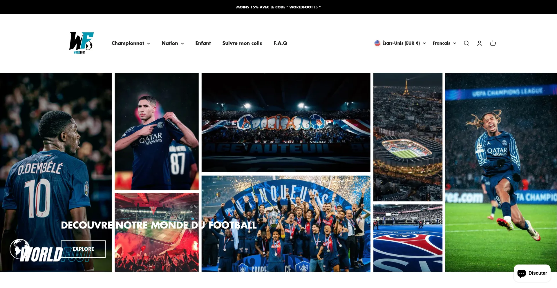 Website screenshot of Worldfoot.net