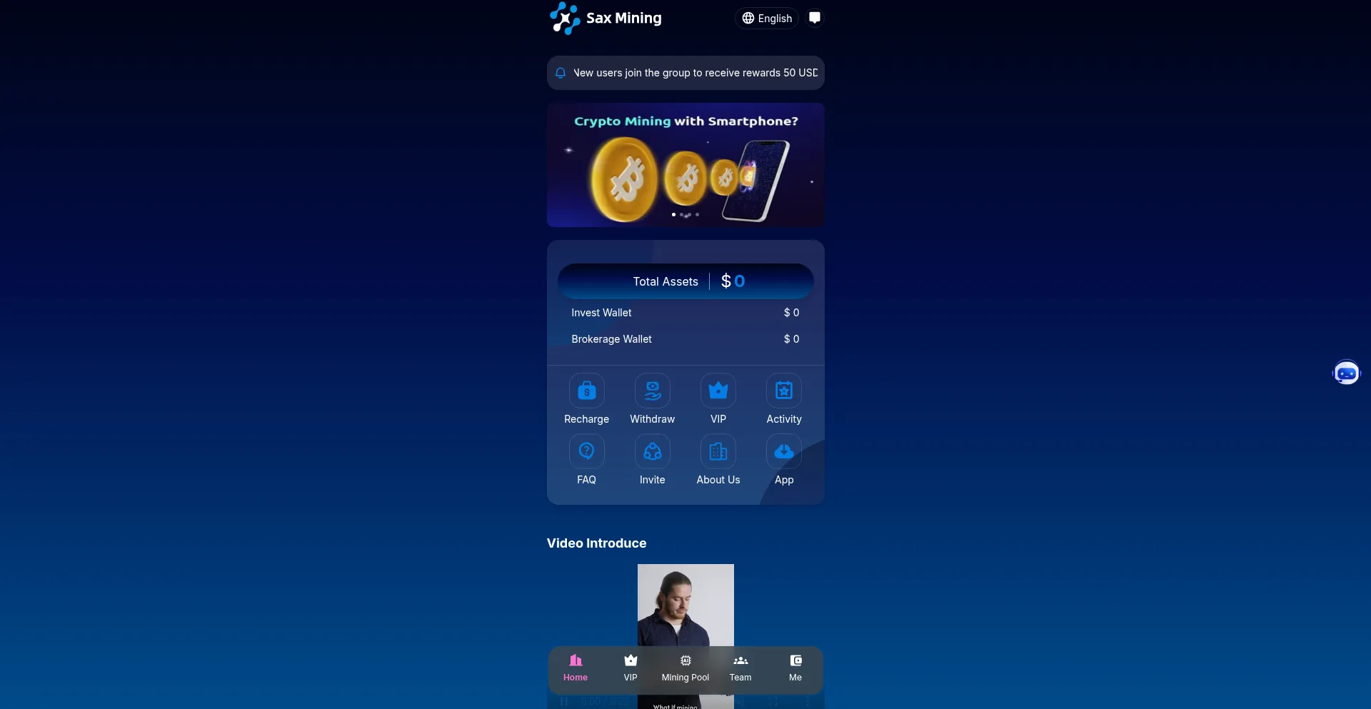 Website screenshot of Worldmining.vip