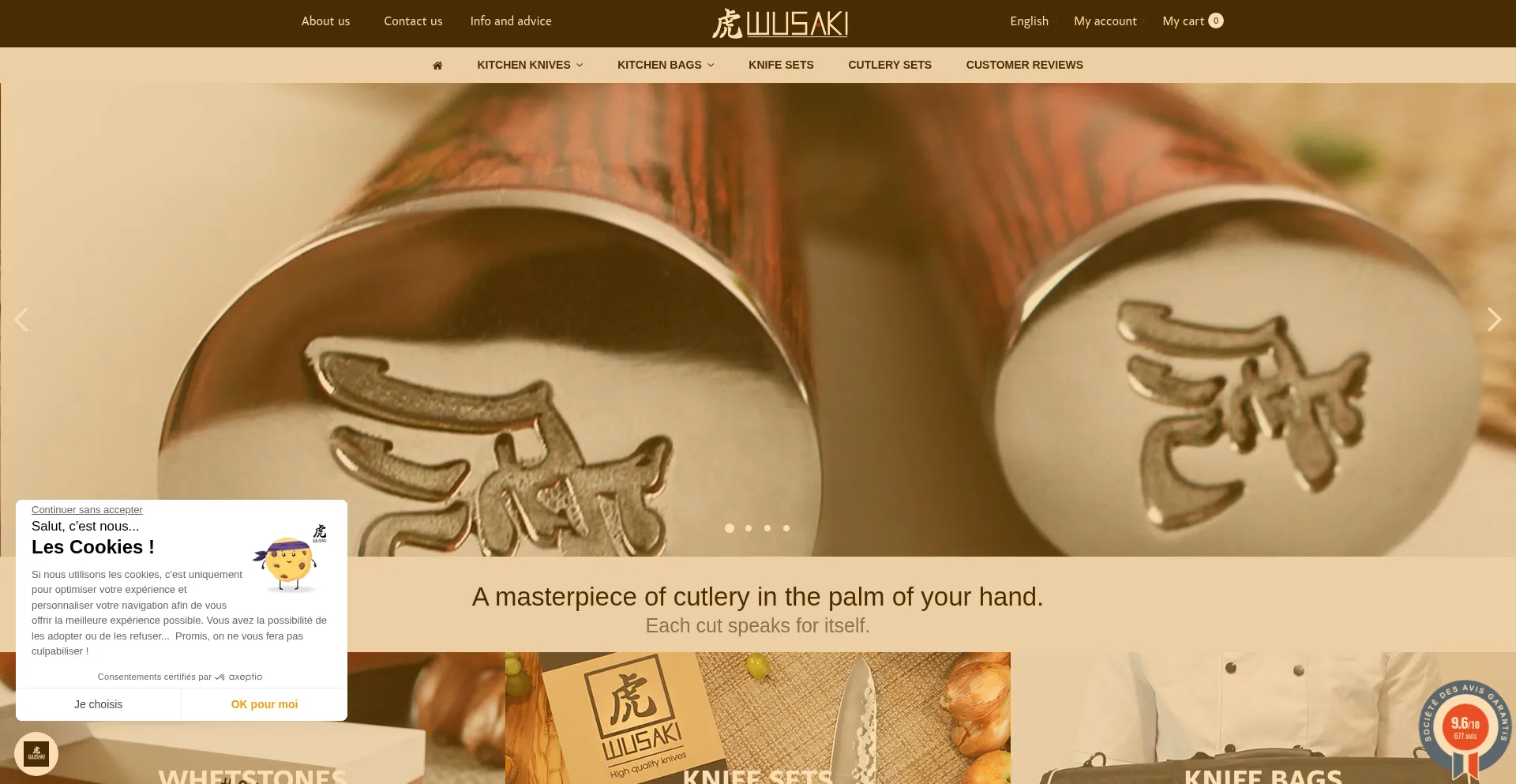Website screenshot of Wusaki.com