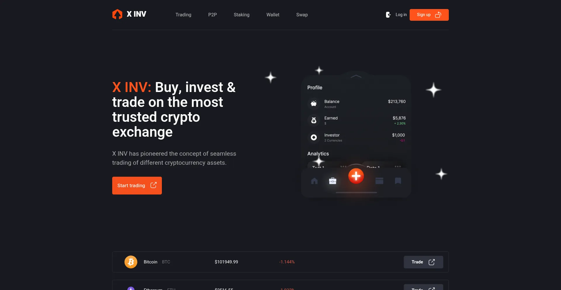 Website screenshot of X-inv.com