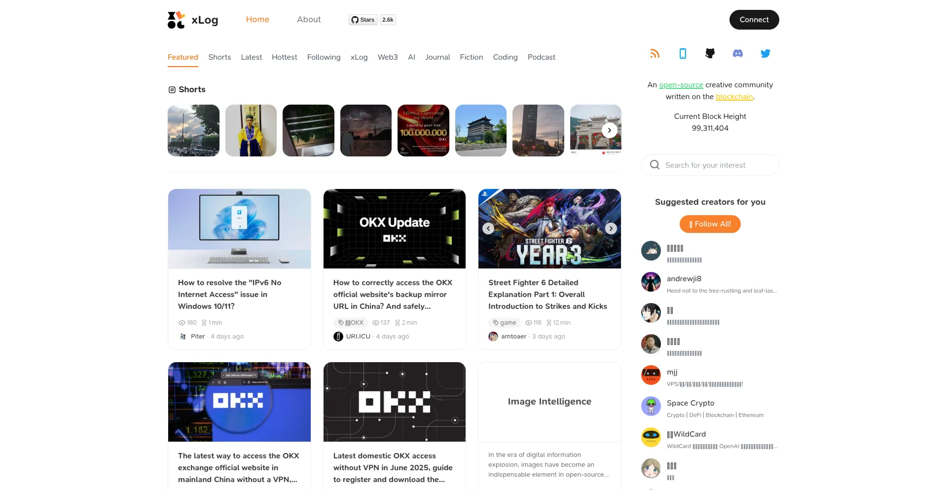 Website screenshot of Xlog.app