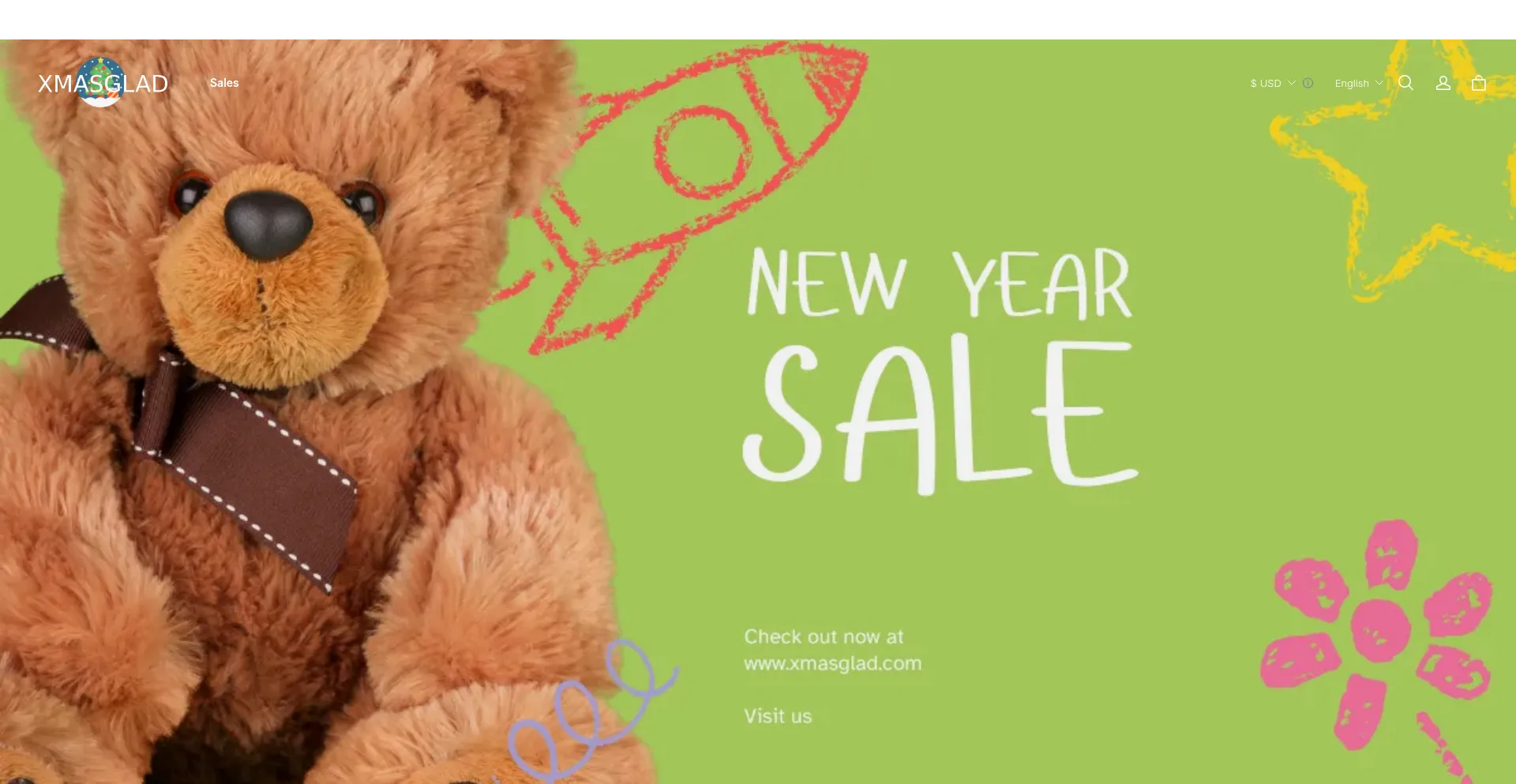 Website screenshot of Xmasglad.com