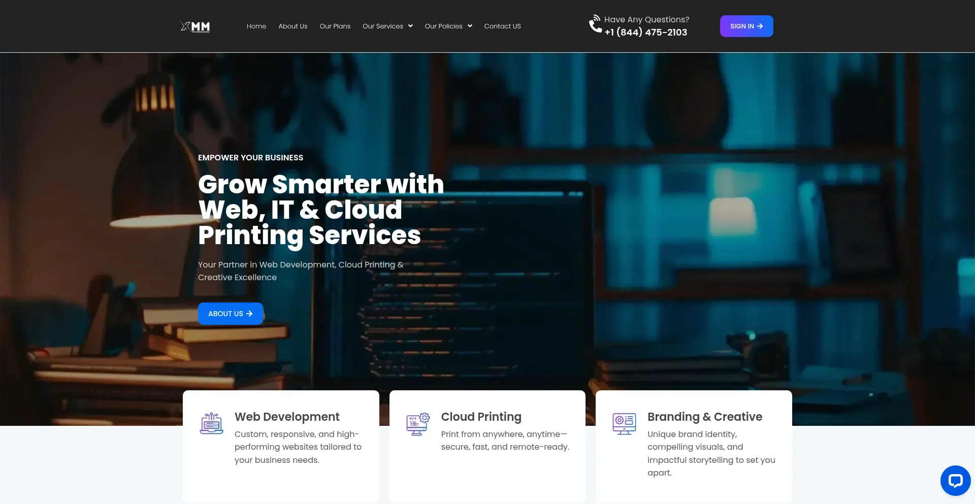 Website screenshot of Xmmtechnologies.com