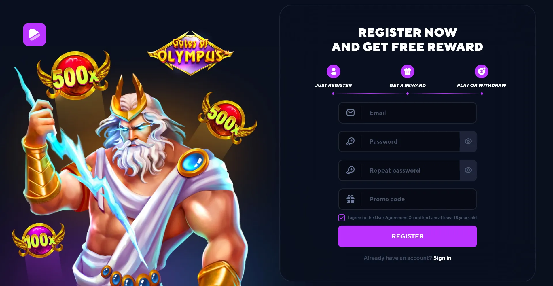 Website screenshot of Xqspin.com