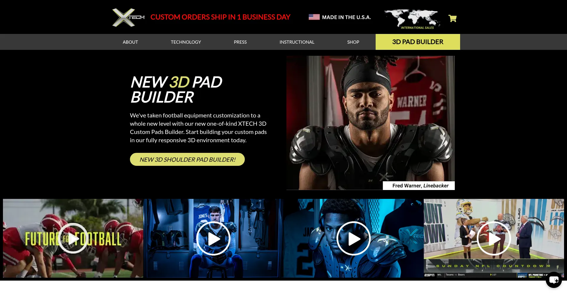 Website screenshot of Xtechpads.com