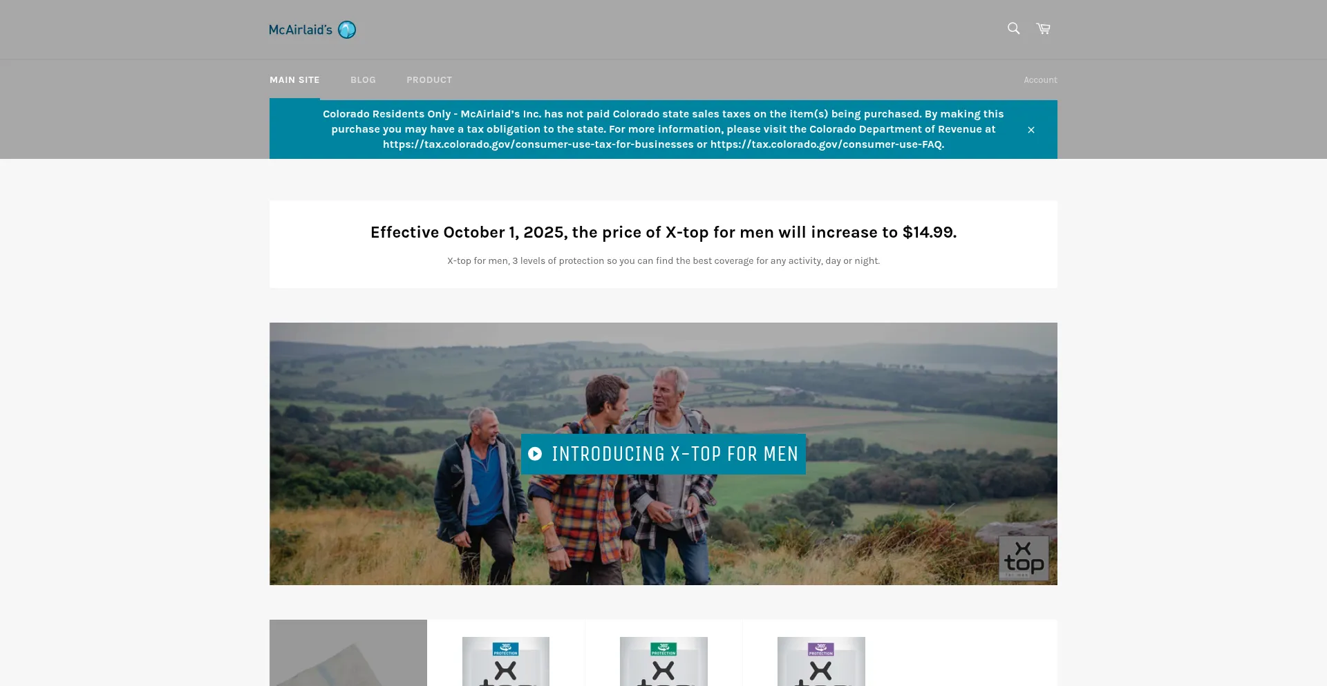 Website screenshot of Xtopformen.com