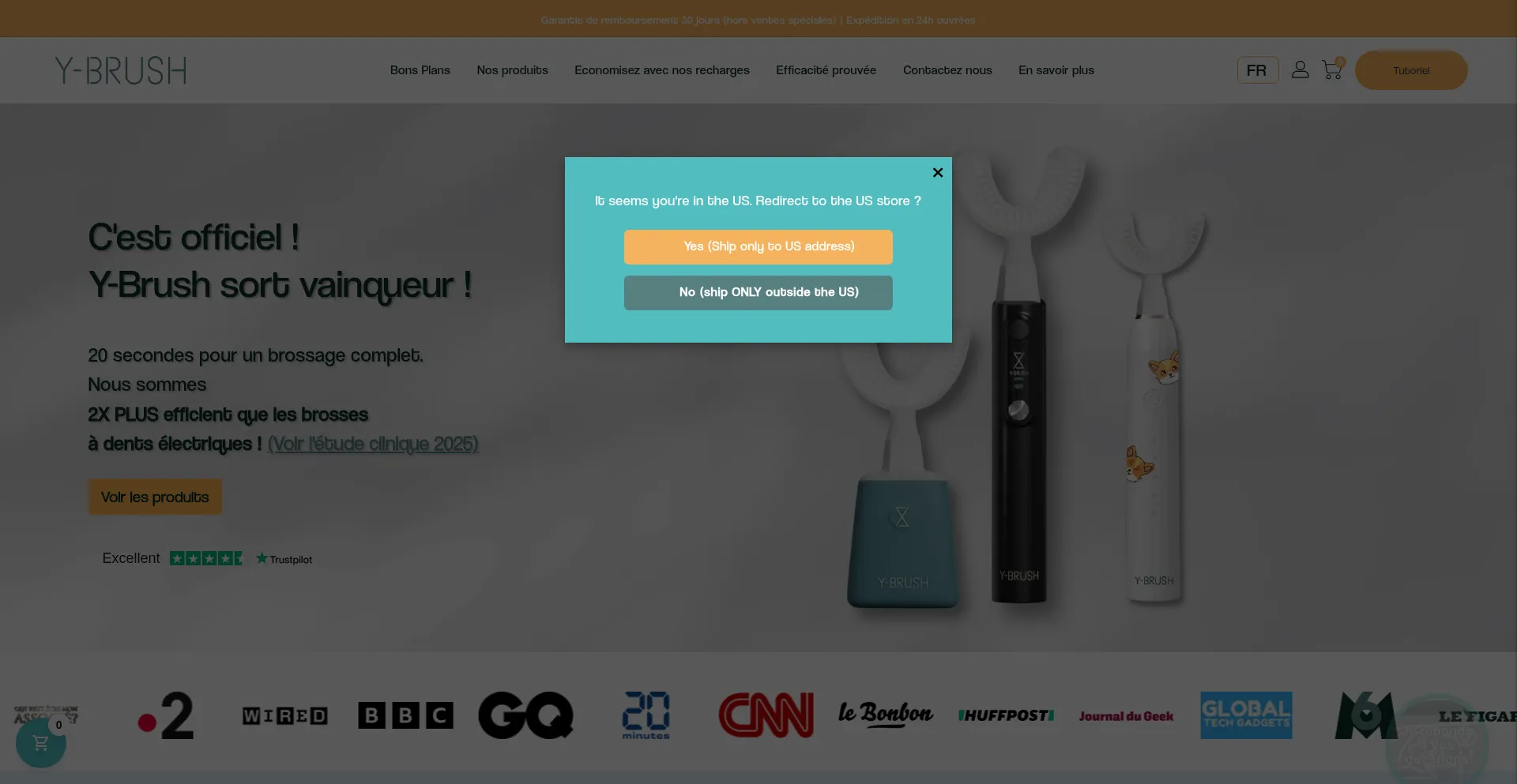 Website screenshot of Y-brush.com