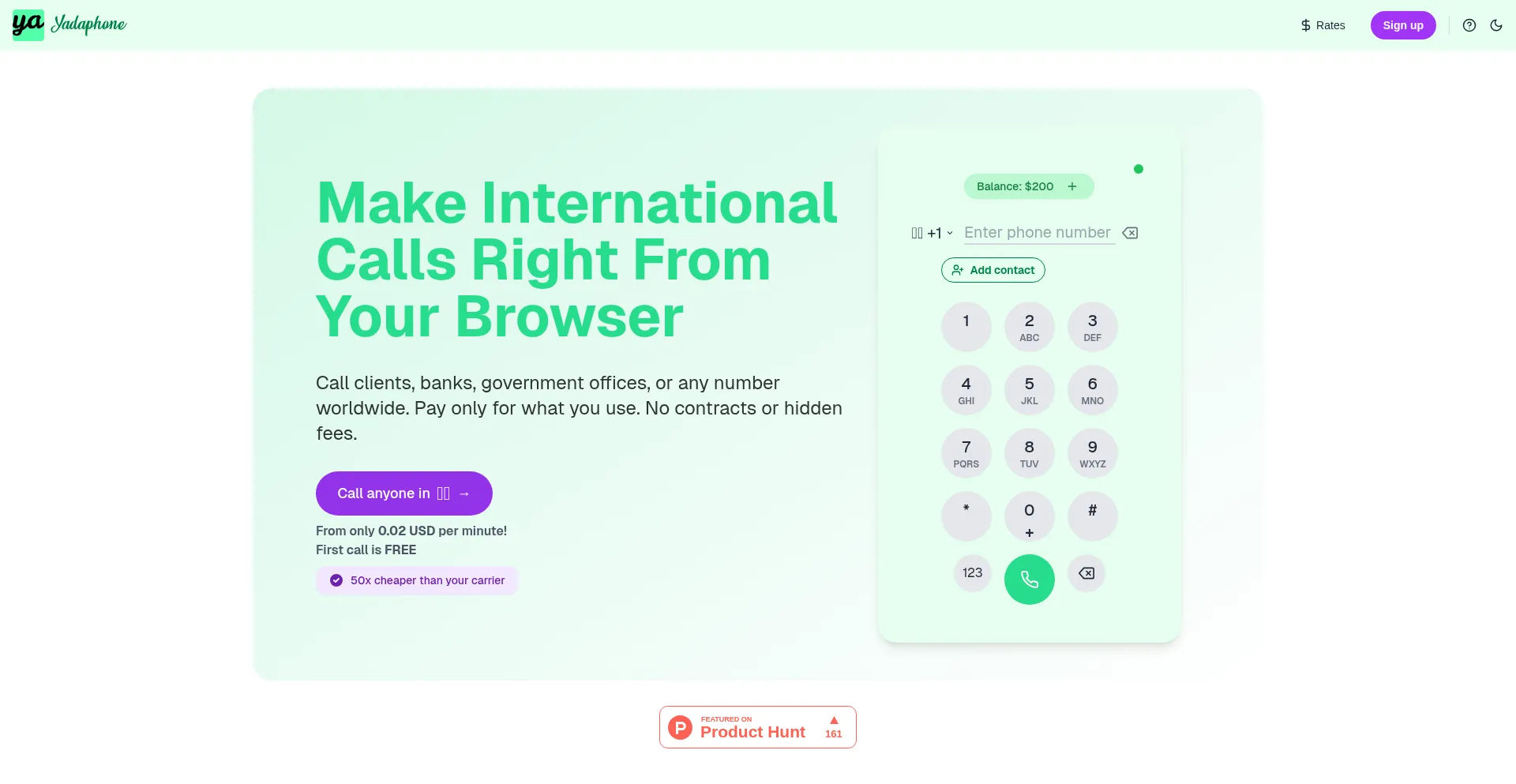 Website screenshot of Yadaphone.com