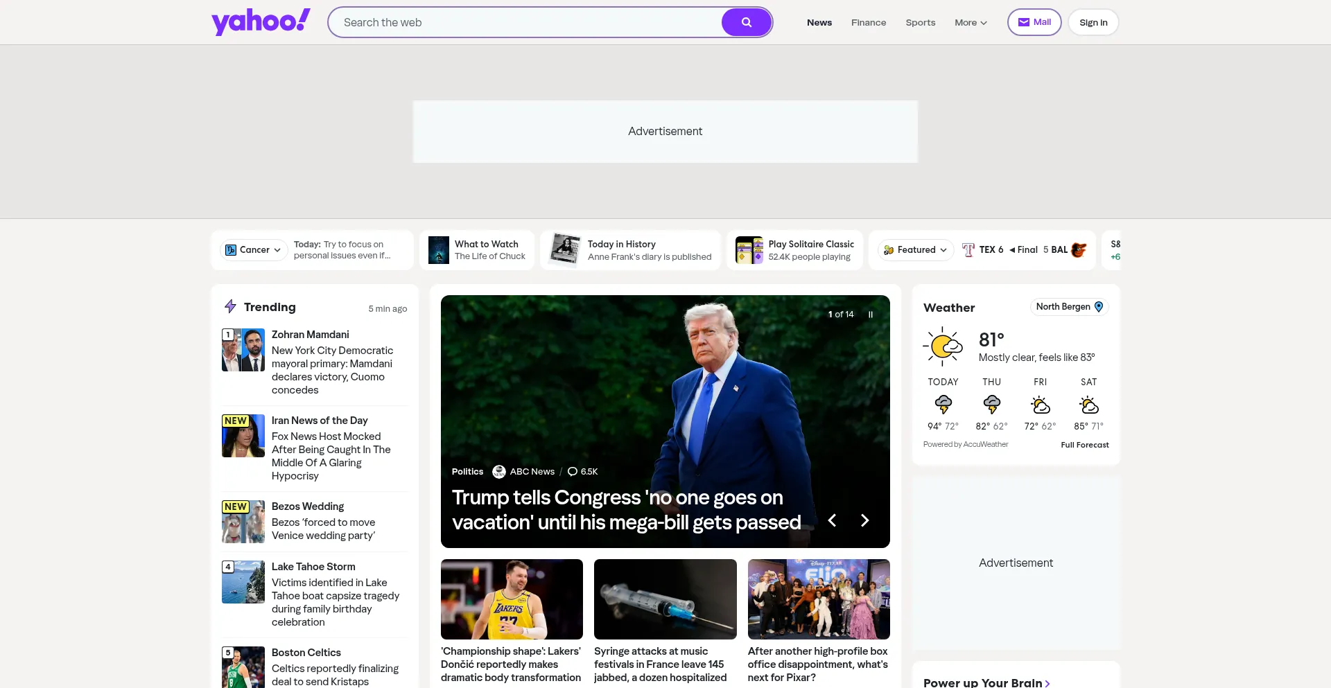 Website screenshot of Yahoo.net