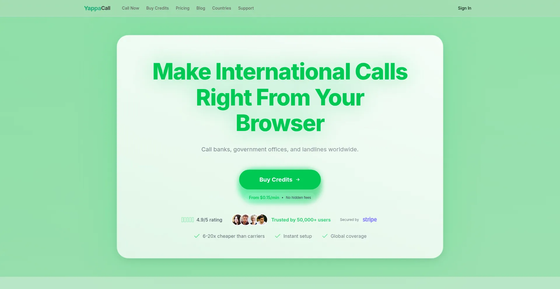 Yappacall.com Screenshot
