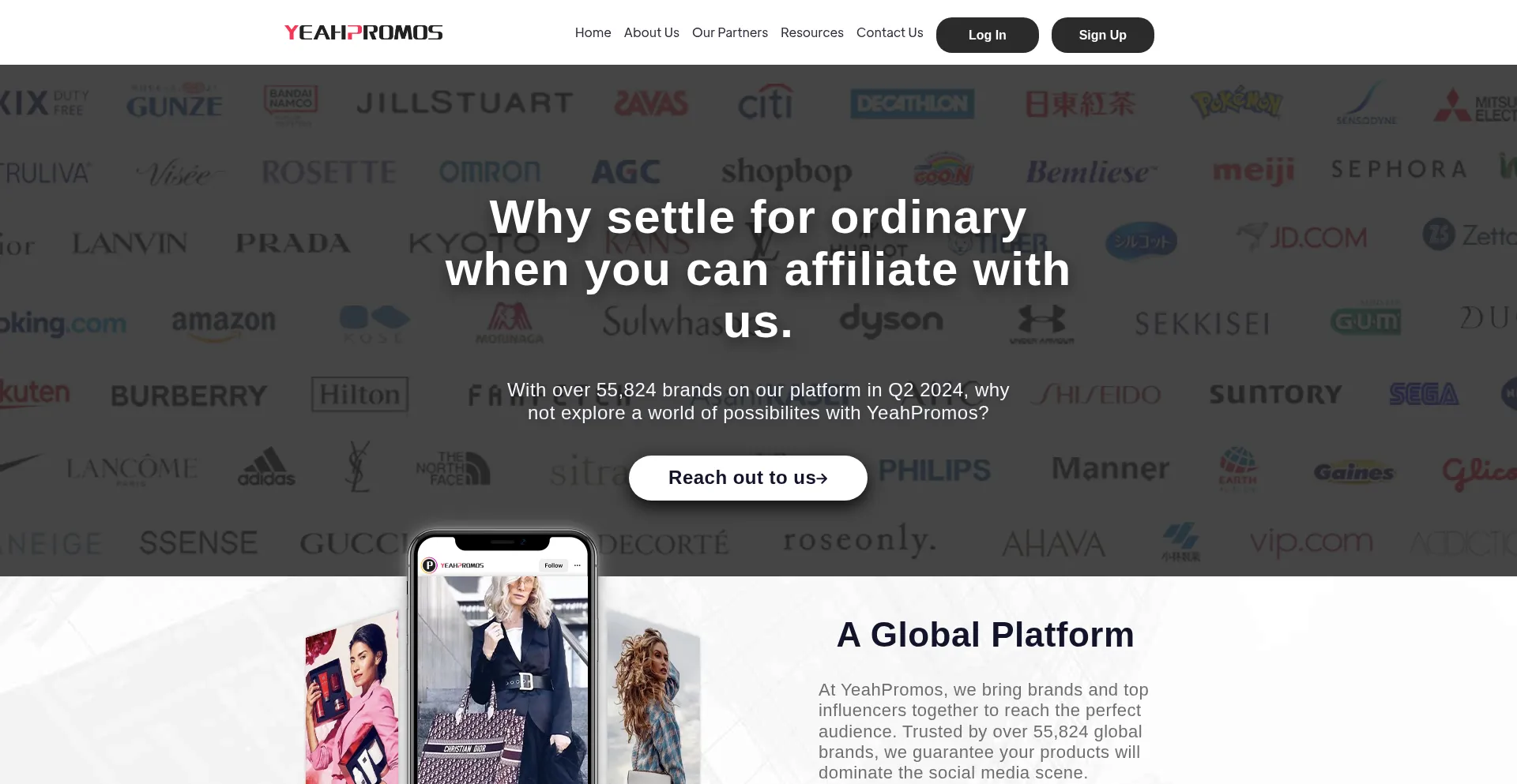Website screenshot of Yeahpromos.com