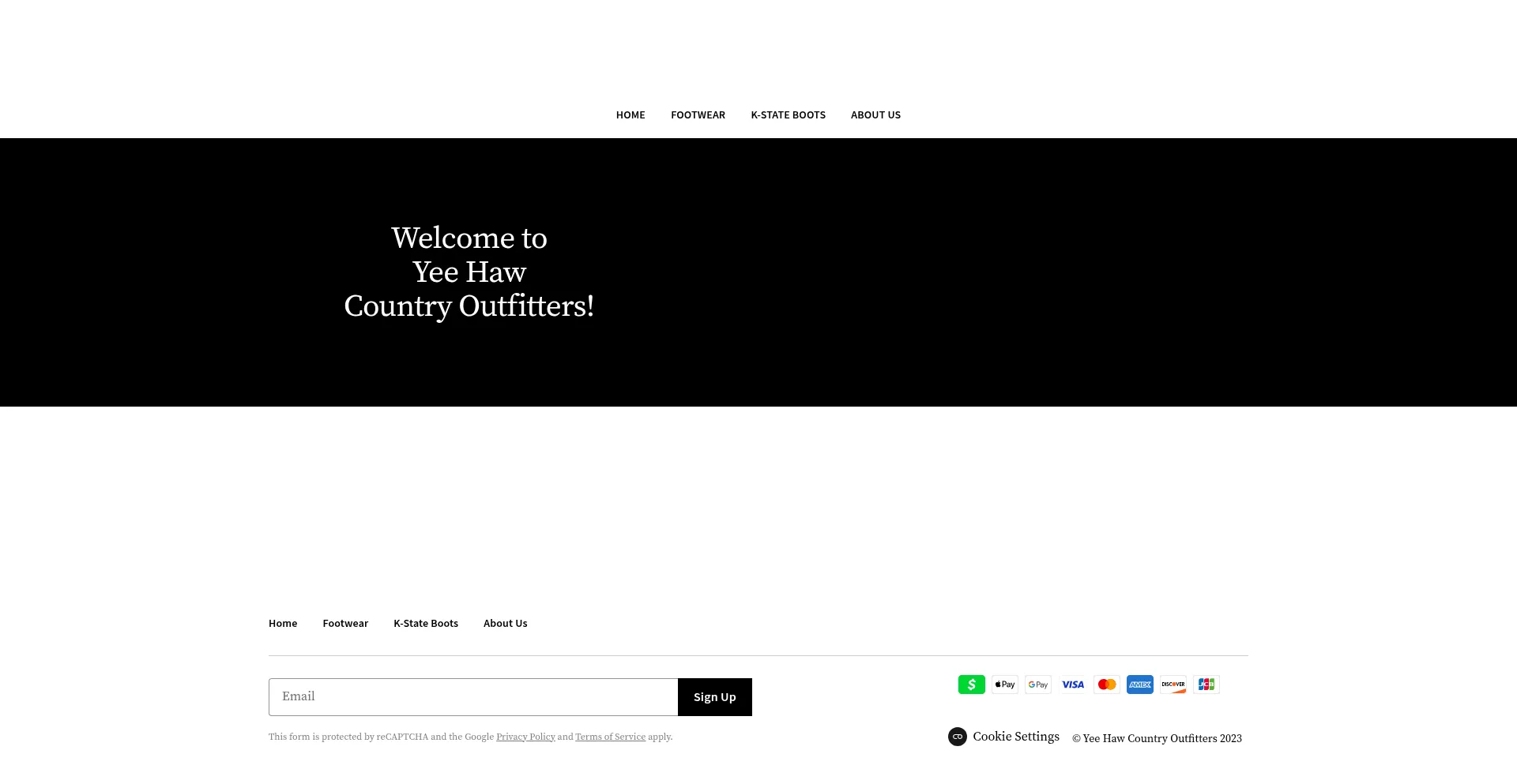 Website screenshot of Yeehawmhk.com