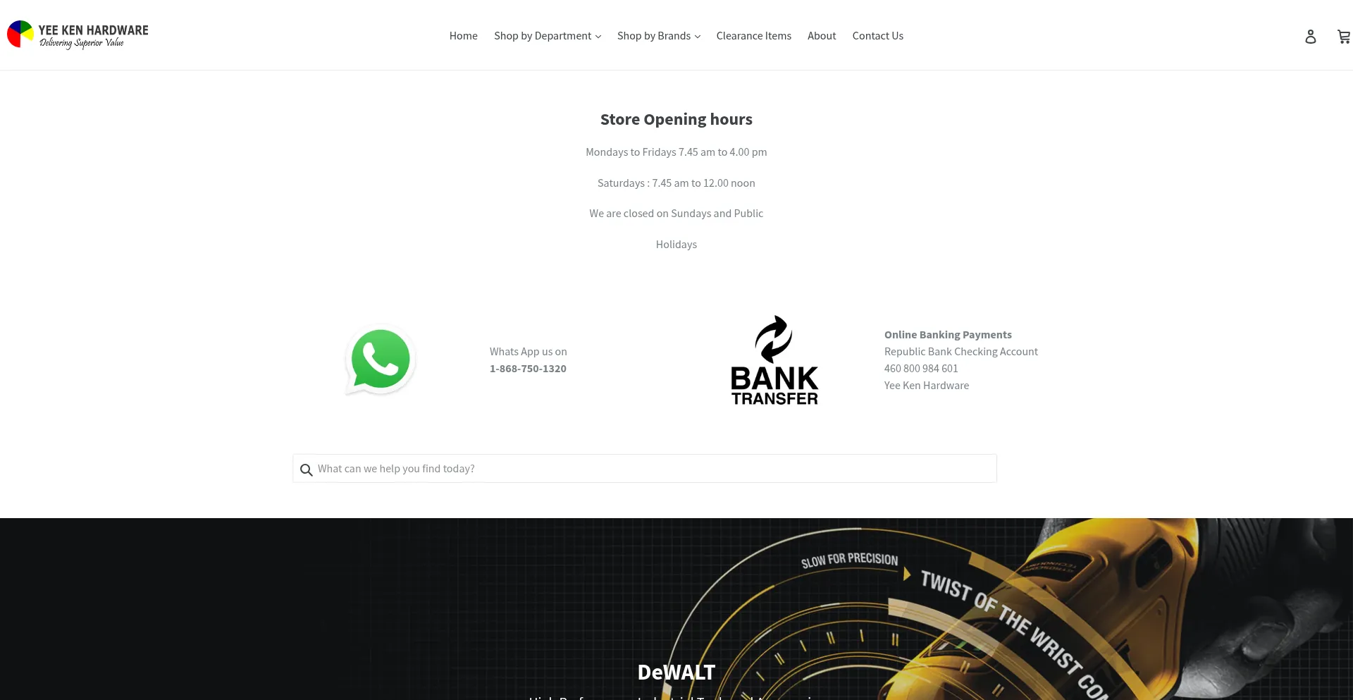 Website screenshot of Yeekenhardware.com
