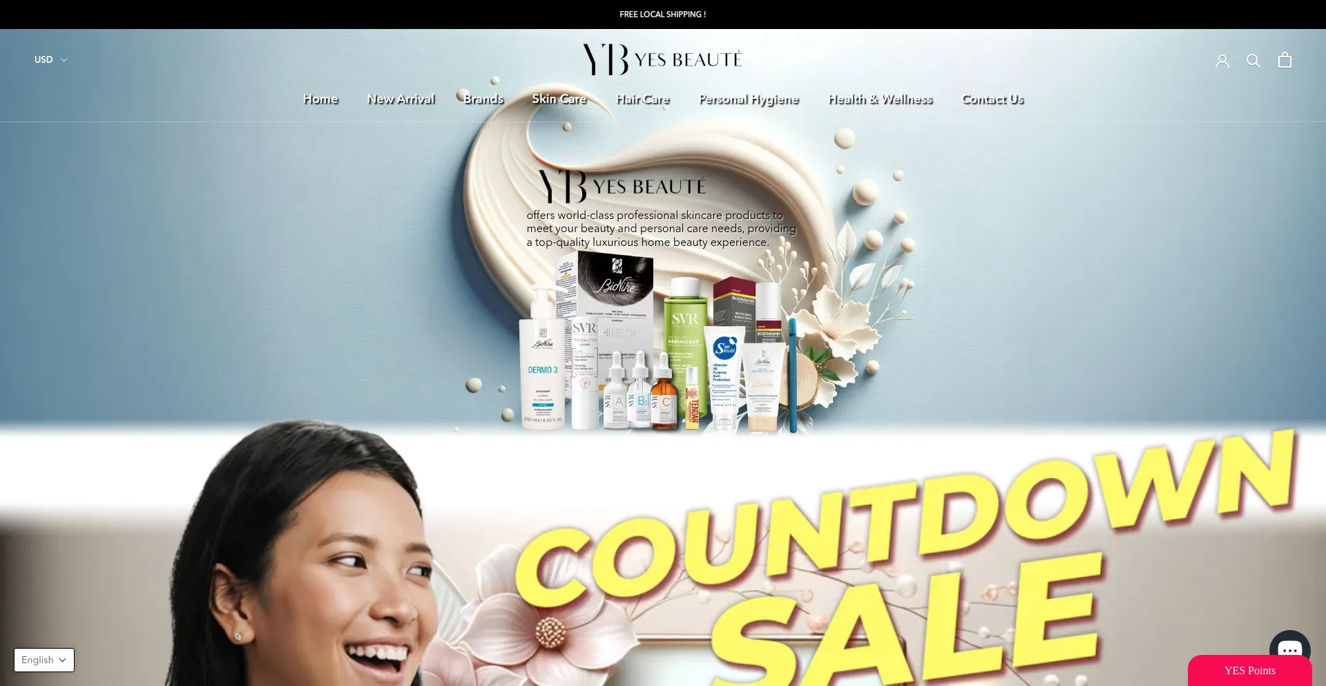 Website screenshot of Yesbeaute.com