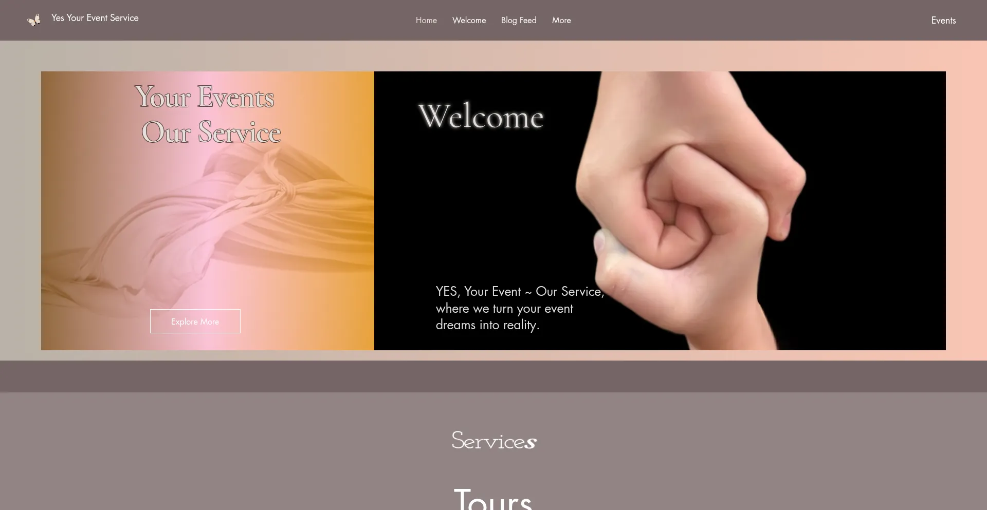 Website screenshot of Yesyoureventservice.org