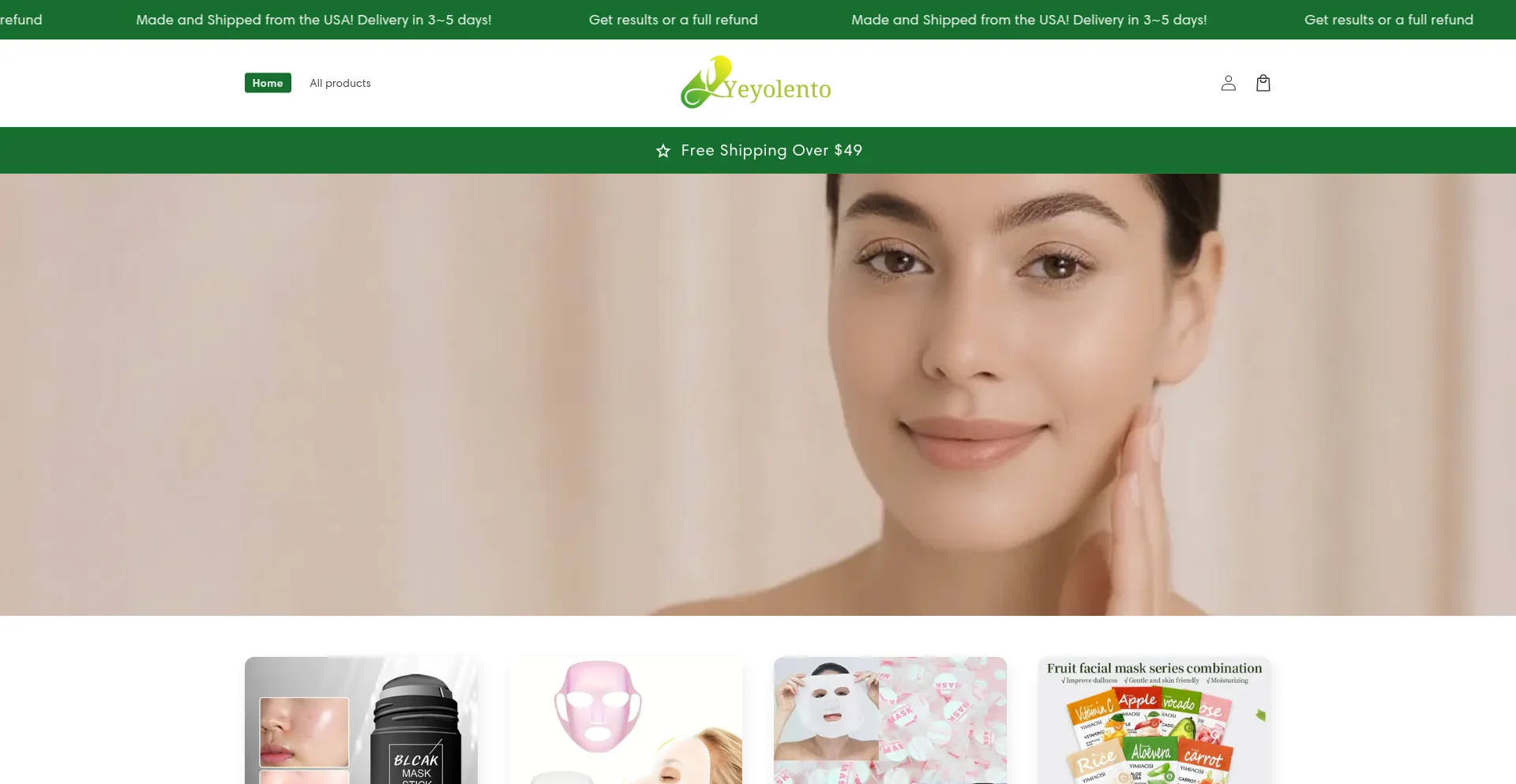 Website screenshot of Yeyolento.com