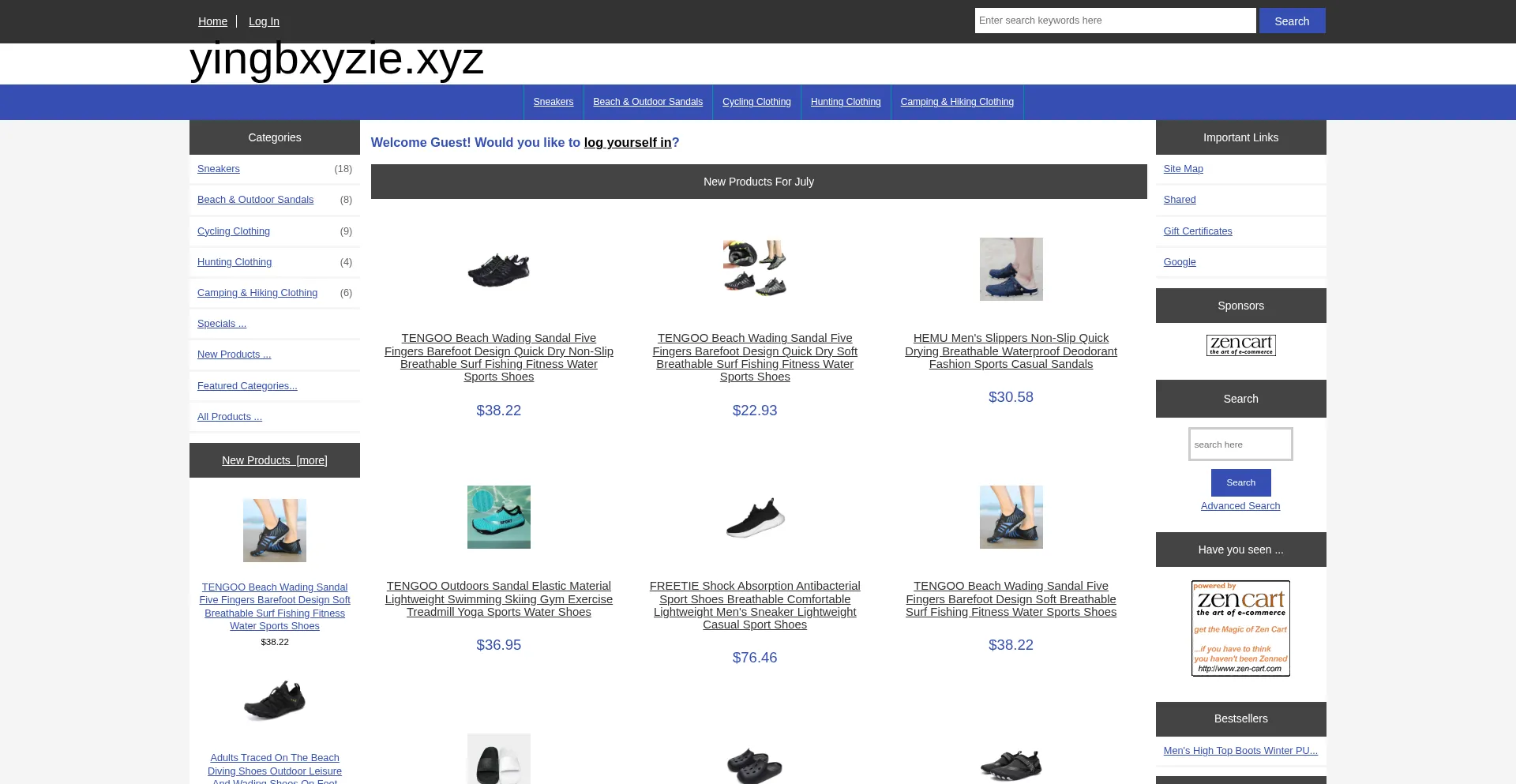 Website screenshot of Yingbxyzie.xyz
