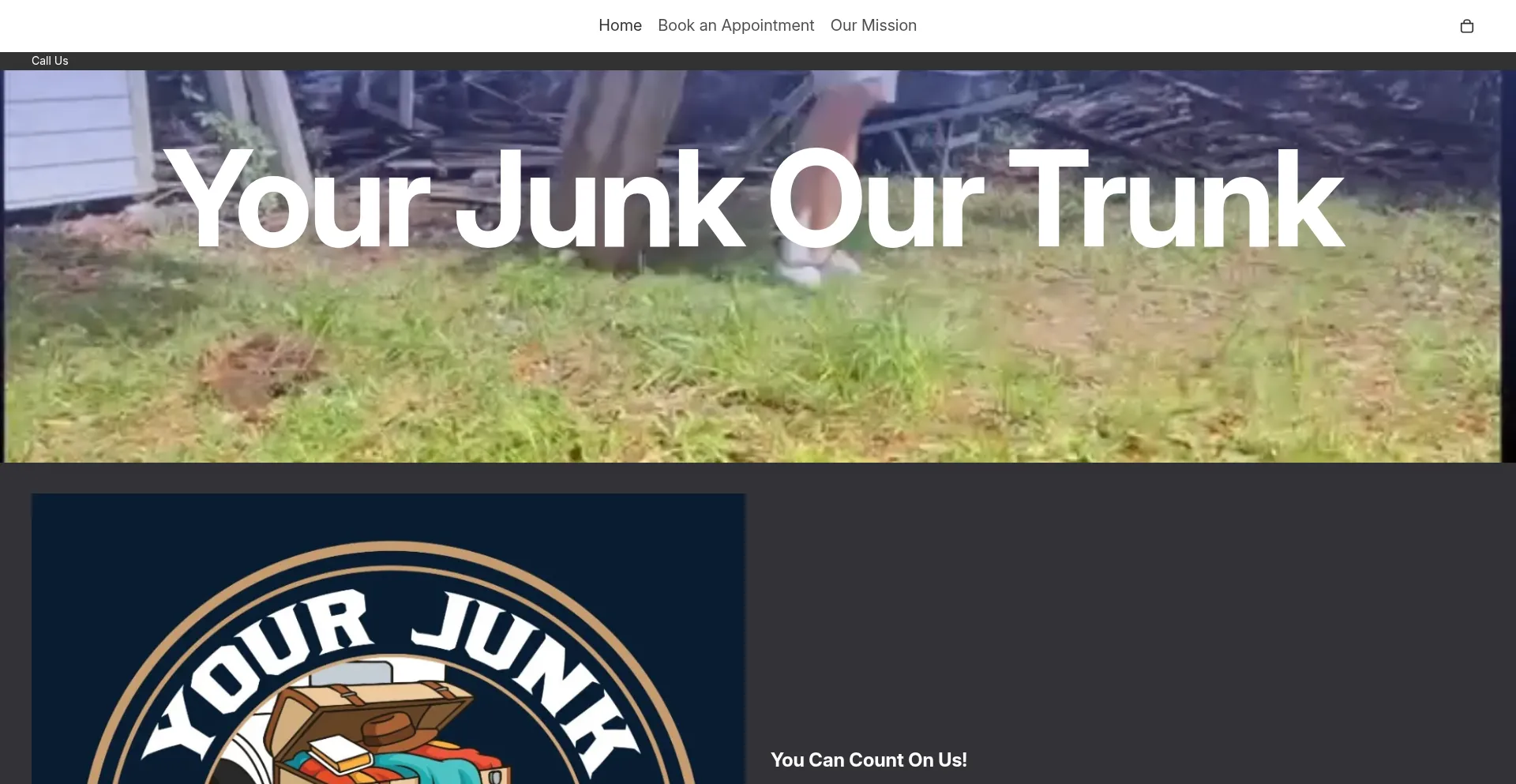 Website screenshot of Yourjunkourtrunk.net