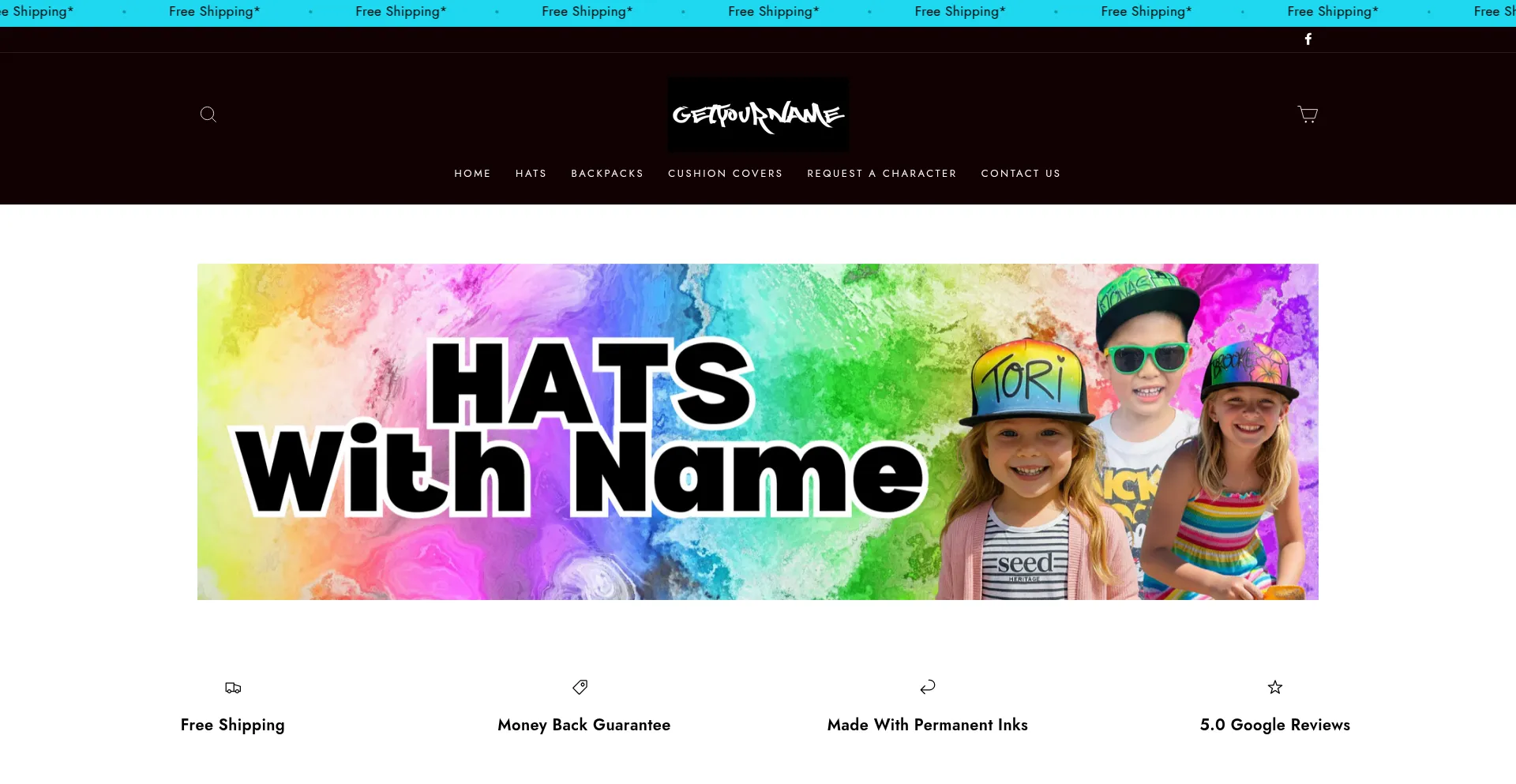 Yournameonahat.com.au Screenshot