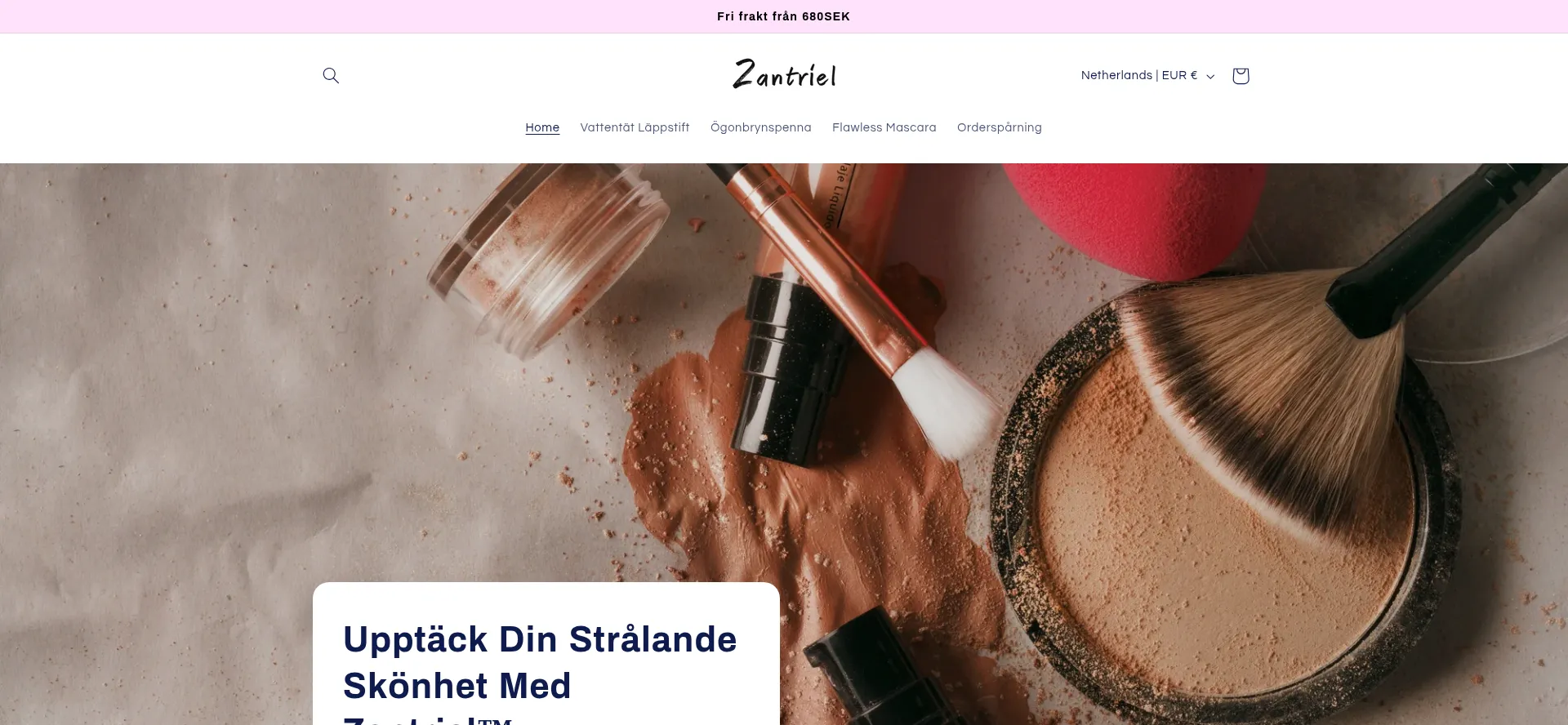 Website screenshot of Zantriel.com