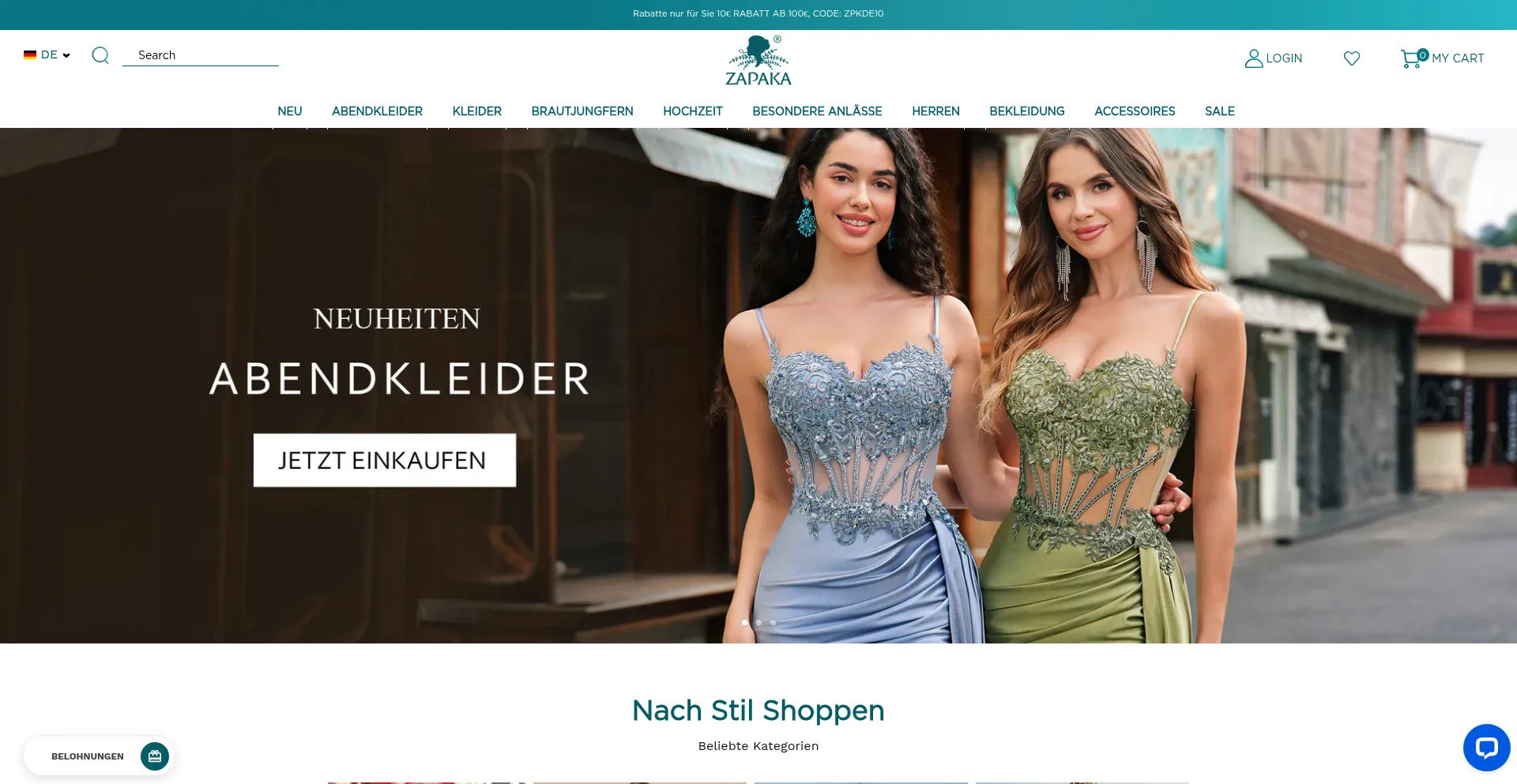 Website screenshot of Zapaka.de