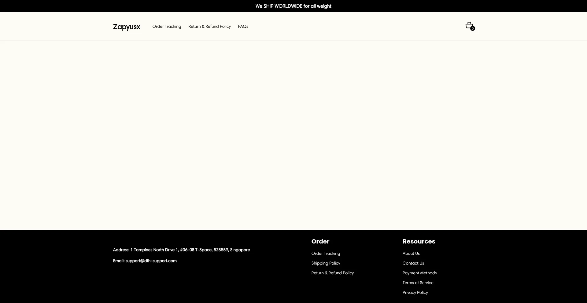 Website screenshot of Zapyusx.com
